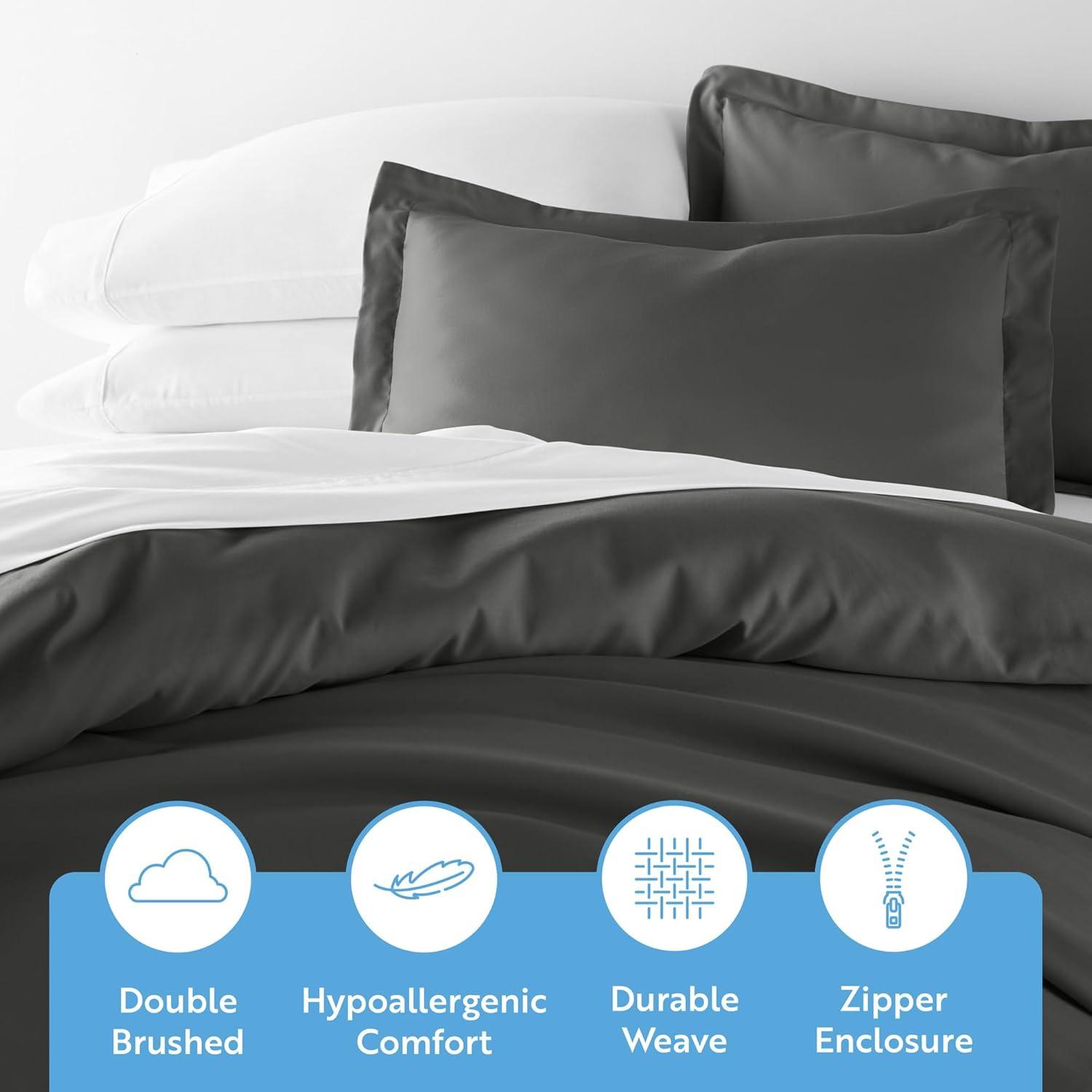 Gray Twin/Twin XL Ultra Soft Microfiber Duvet Cover Set