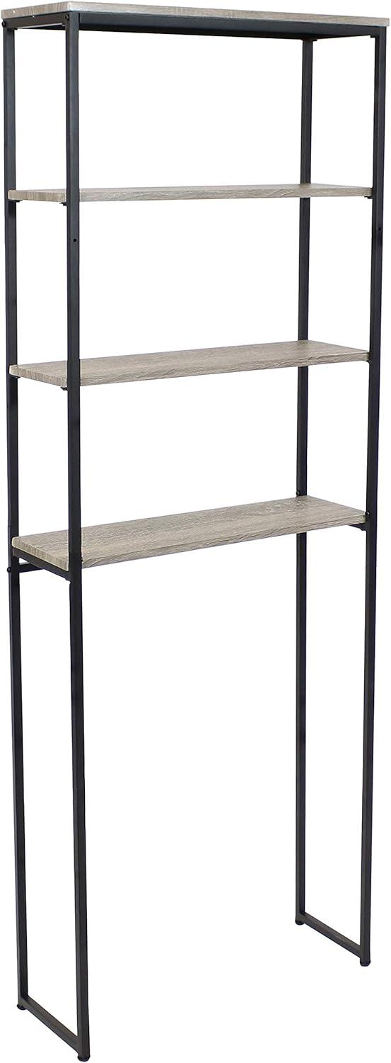 Oak Gray 4-Tier Over-the-Toilet Storage Shelf