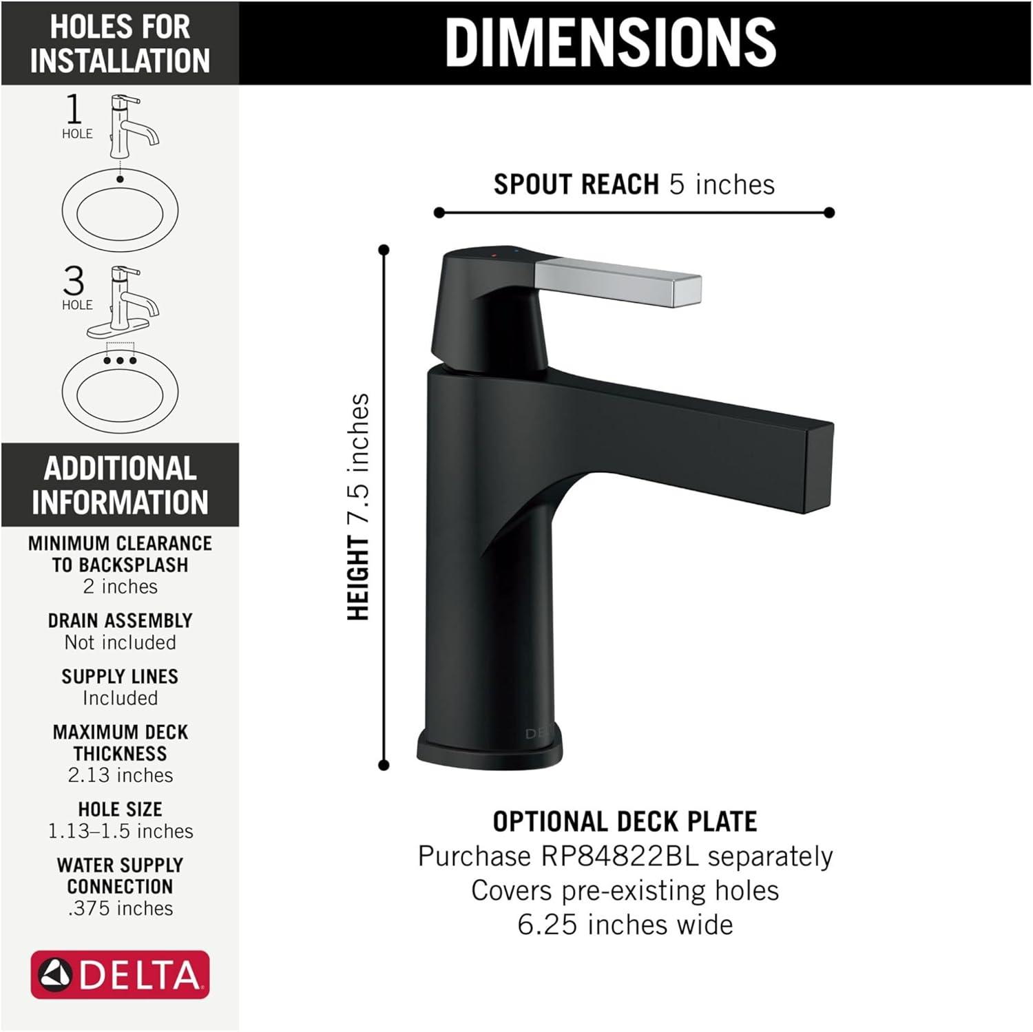 Zura Single Hole Touch2O Bathroom Faucet with Touchless Technology