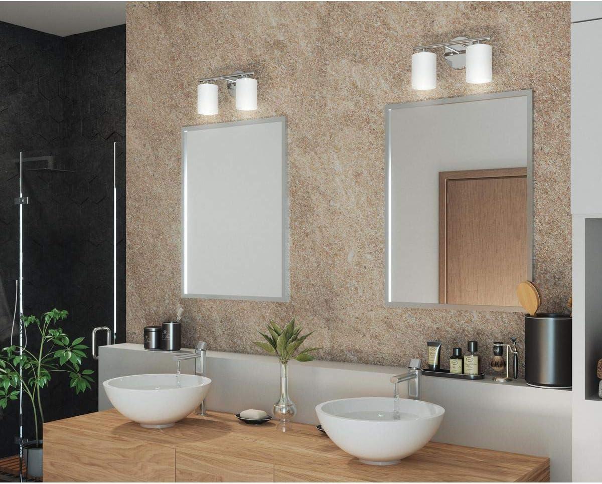 Progress Lighting Replay Collection 2-Light Bath Vanity, Polished Nickel, Shade Included