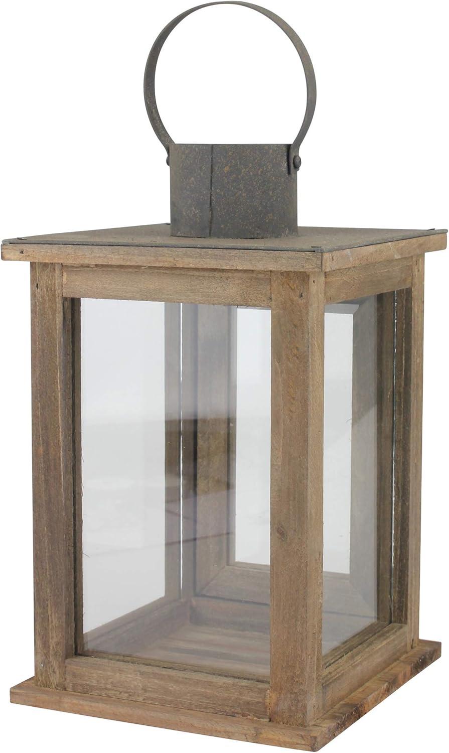 Stonebriar Rustic Wooden Candle Holder Lantern - CKK Home Decor