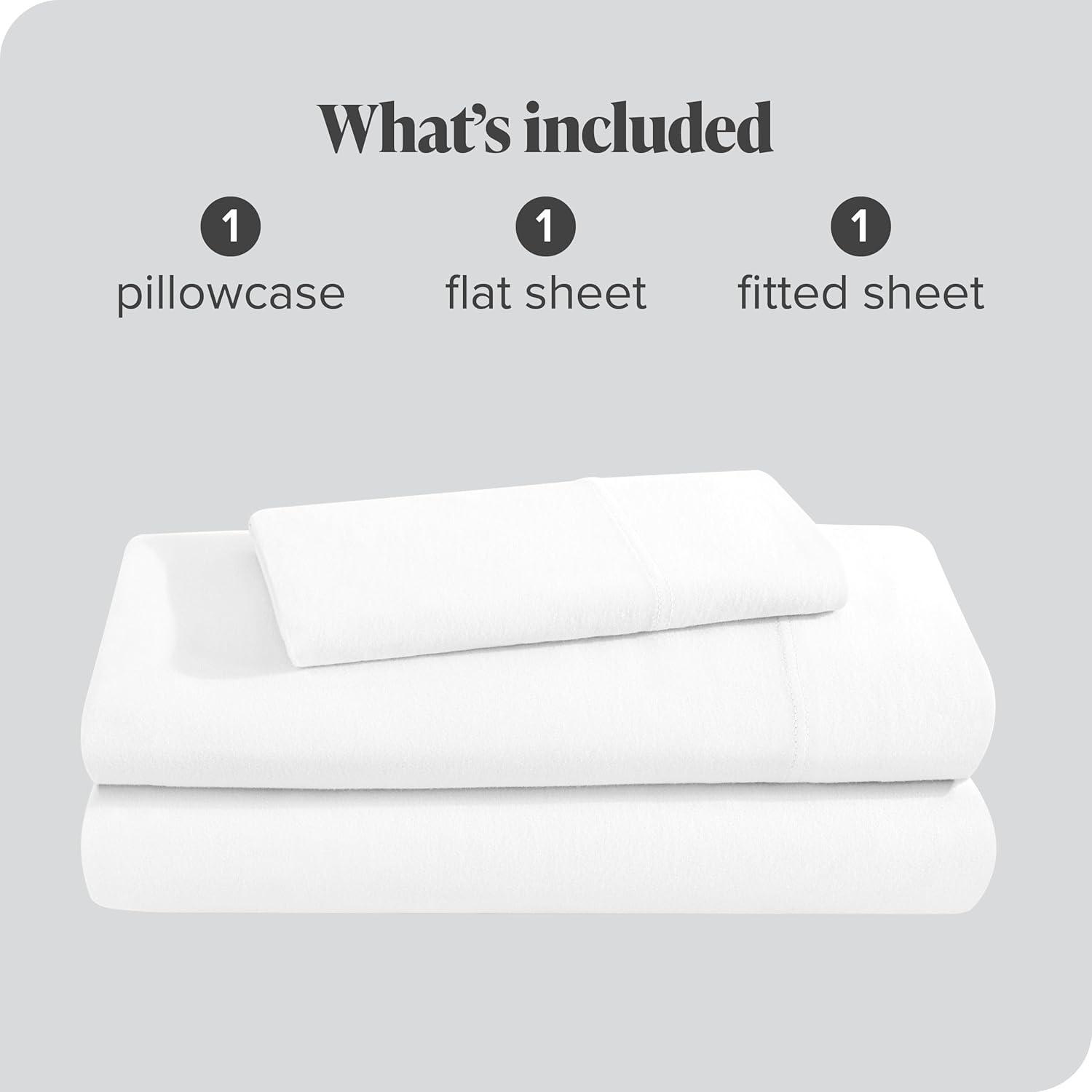 Bare Home Organic Cotton Jersey Sheet Set Twin XL White