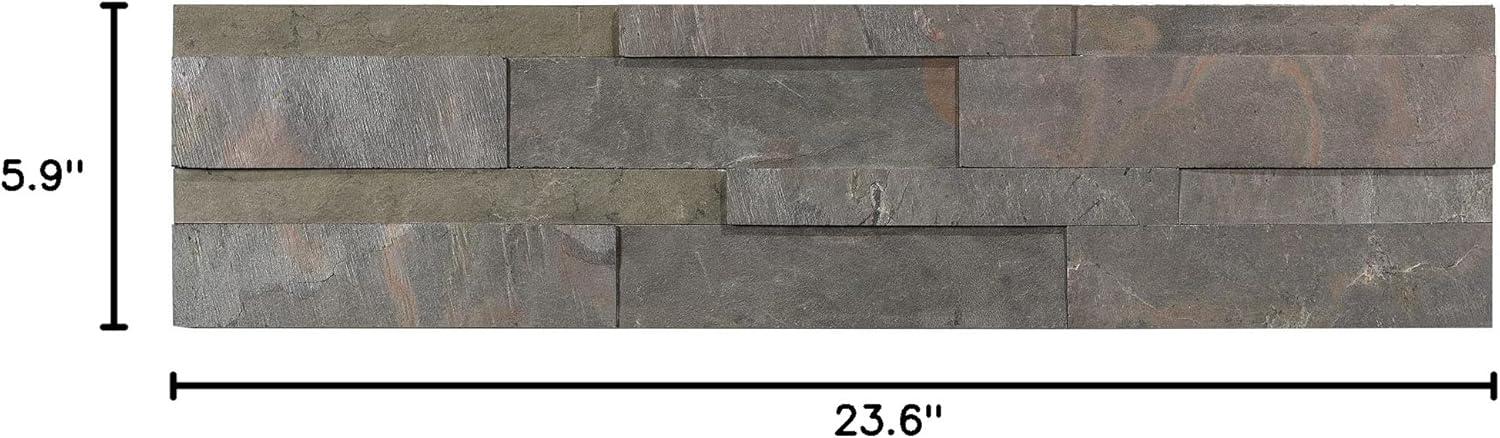 Aspect Peel and Stick Stone Overlay Kitchen Backsplash - Raised Kilnstone (5.9" x 23.6" x 1/4" -1 Pc)