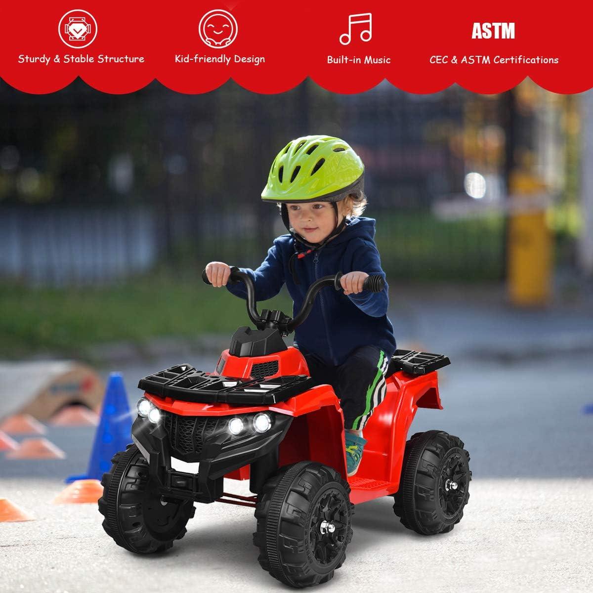 Aimee Lii 6V Kids Electric Ride on ATV, Battery Powered Kids 4 Wheeler, White