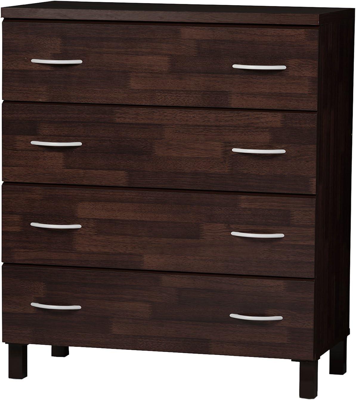 Mayson Modern and Contemporary Wood 4 Drawer Storage Chest Oak Brown Finish - Baxton Studio