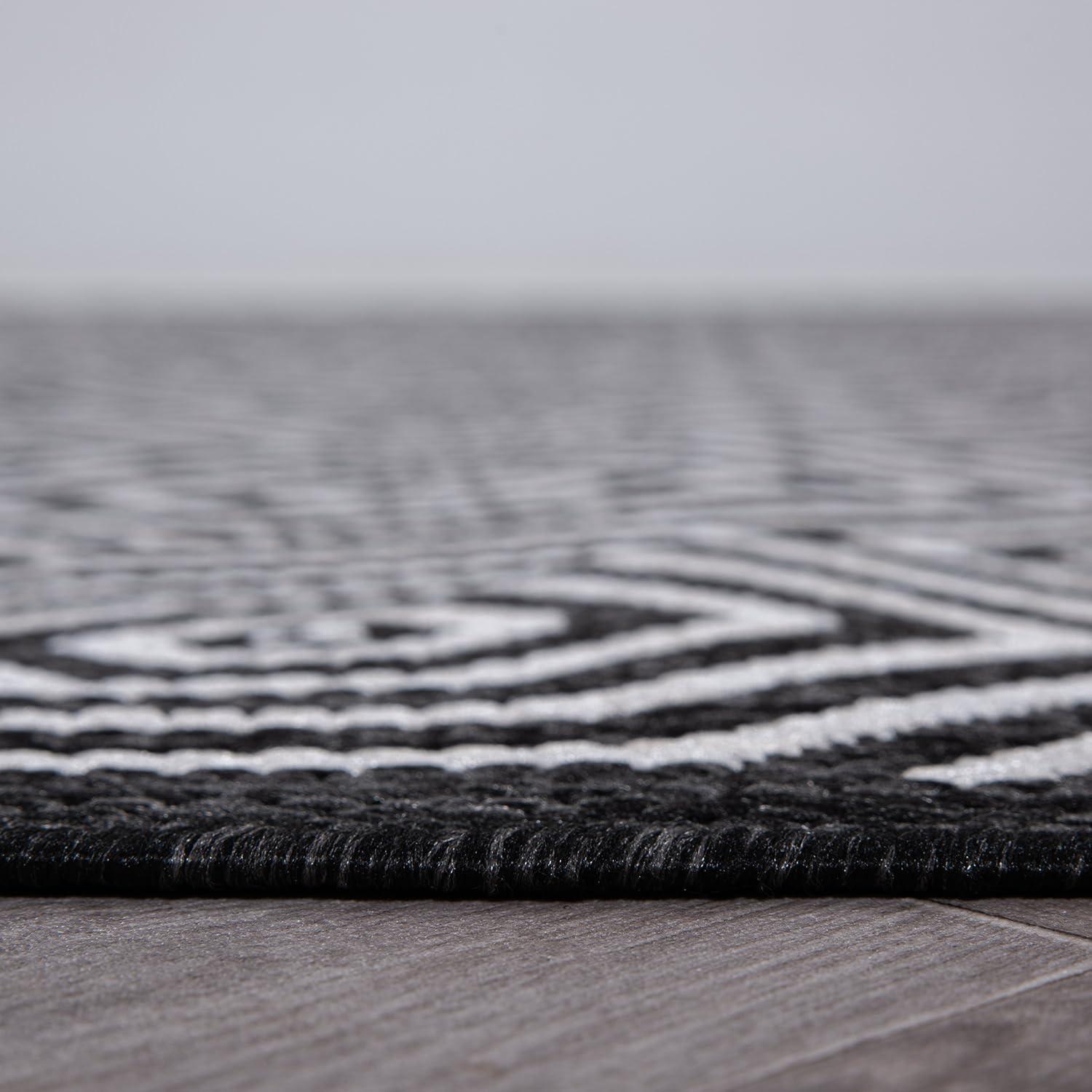 World Rug Gallery Modern Geometric Textured Flat Weave Indoor/Outdoor Area Rug - YELLOW 5' X 7'