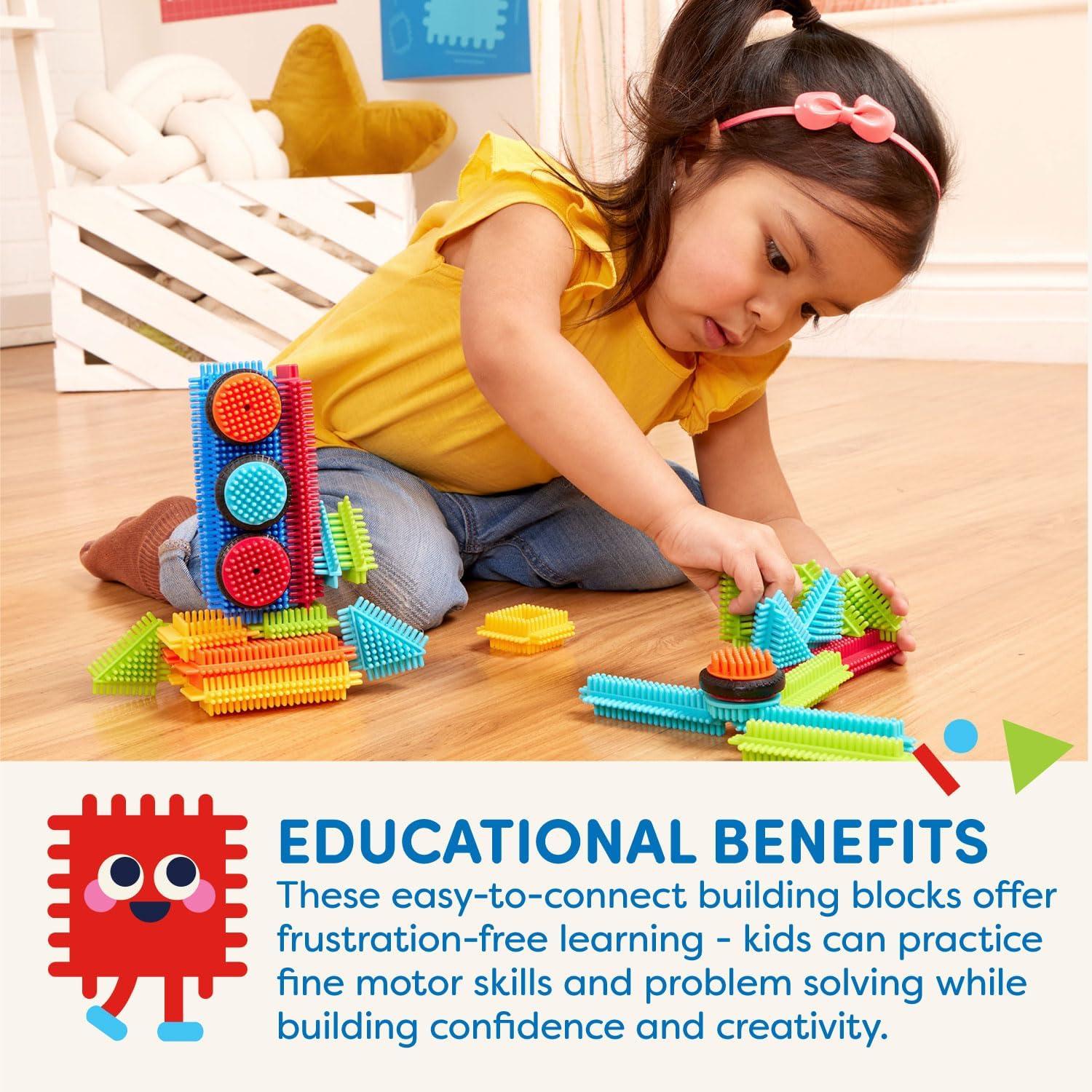 Battat – Bristle Blocks – STEM Interlocking Building Blocks – 36 Pieces Playset – Developmental Toys for Toddlers & Kid – Basic Builder Box – 2+ Years