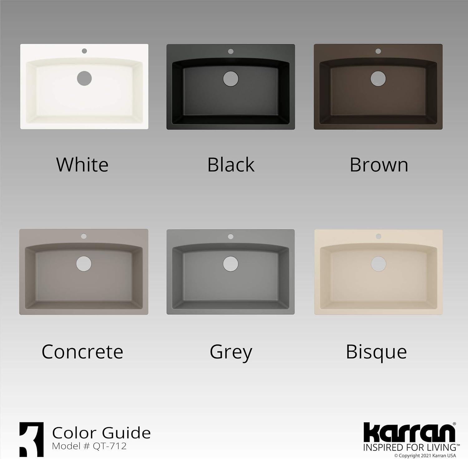 Karran Karran Drop-in Quartz Composite 33'' X 22'' 1-Hole Single Bowl Kitchen Sink QT-712-CN