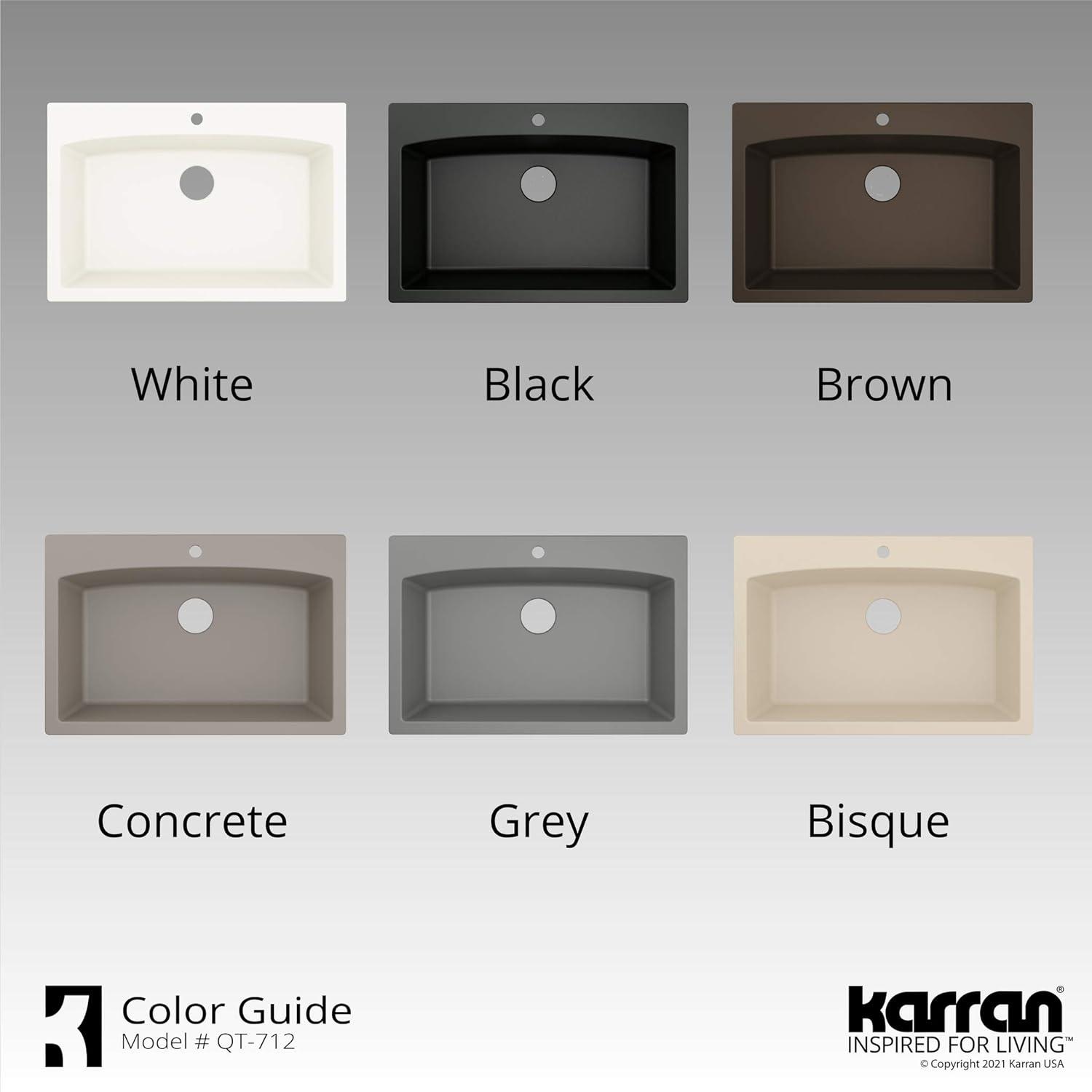 Karran Karran Drop-in Quartz Composite 33'' X 22'' 1-Hole Single Bowl Kitchen Sink QT-712-CN