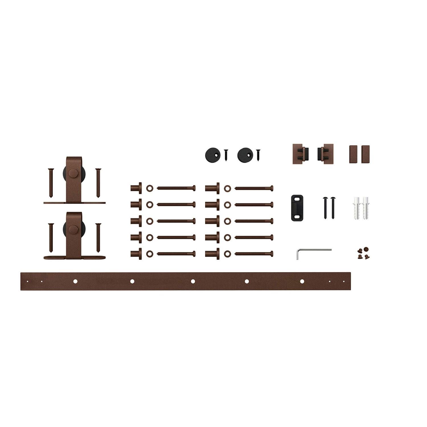 American Pro Decor Solid Steel Mini Sliding Rolling Barn Door Hardware Kit for Single Wood Doors