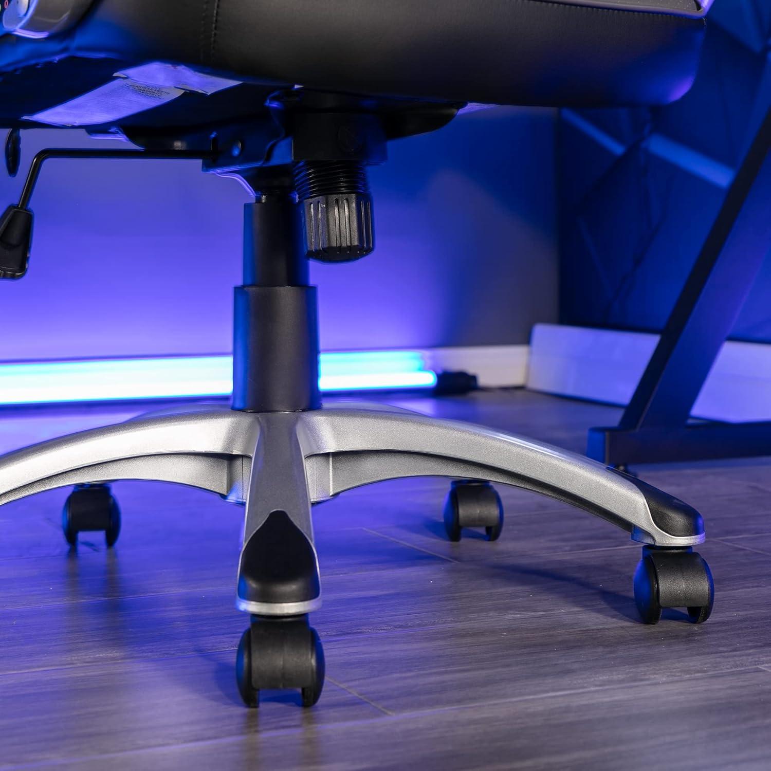 X Rocker Rogue 2.0 Bluetooth PC Chair, Gray, 25.6 x 23.62 x 43.5