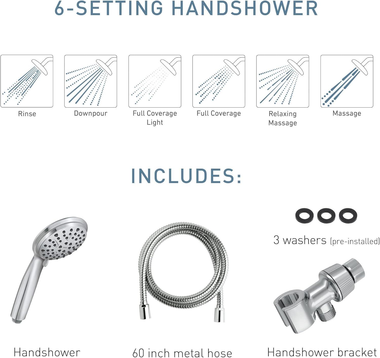 Moen 6-Mode Attune Hand Held Shower Head in Chrome 218H0