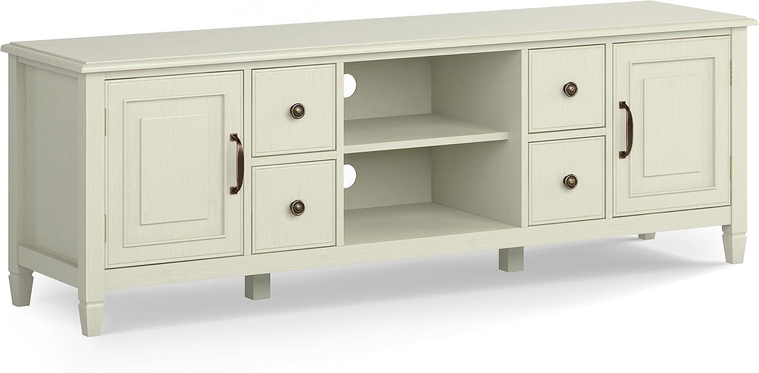 Simpli Home Connaught 72"W Solid Wood Traditional TV Stand for TVs up to 80" with 4 Drawers and 2 Cabinets