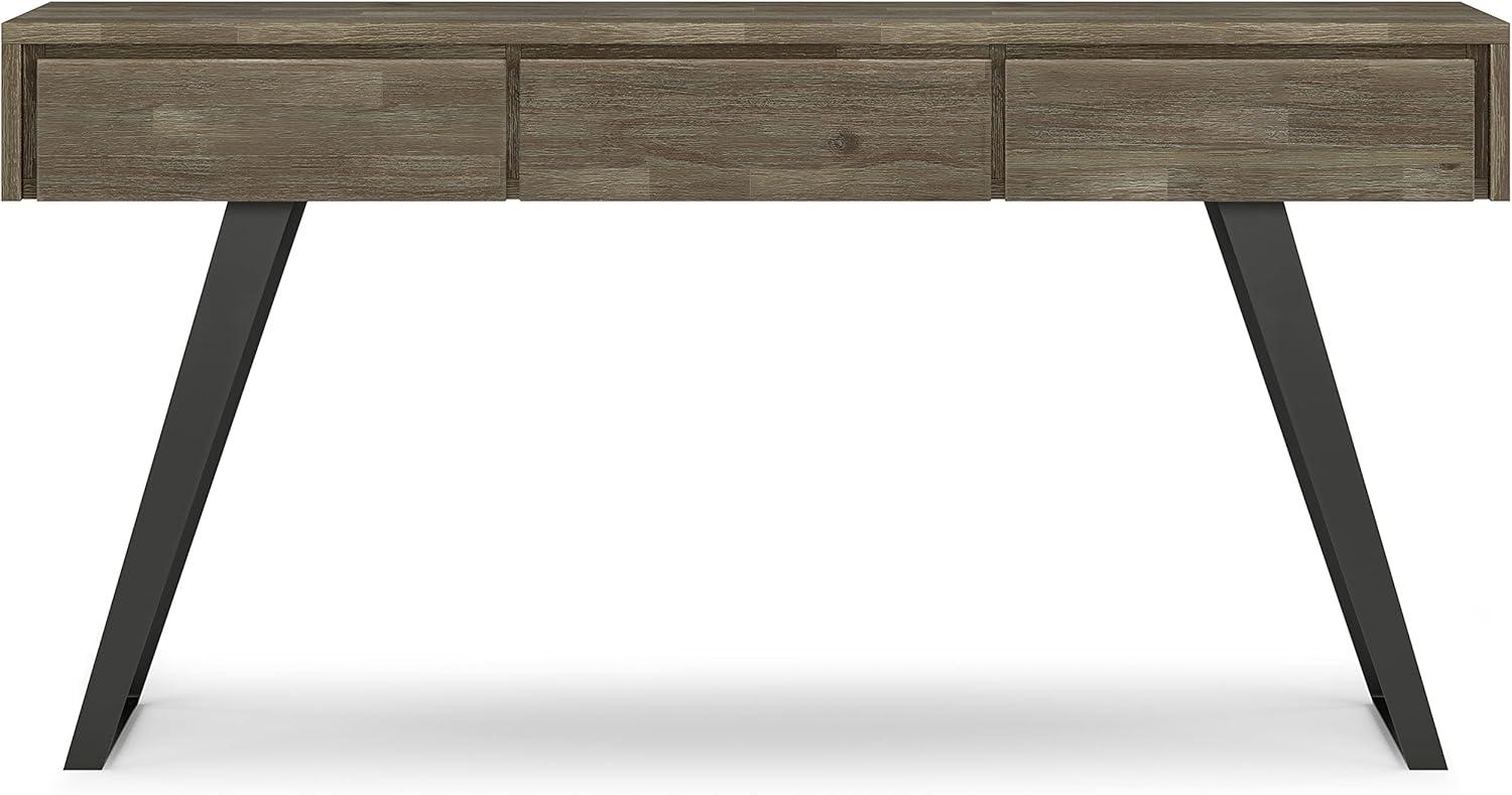 Urban Acacia & Metal 60" Console Table with Storage in Distressed Grey