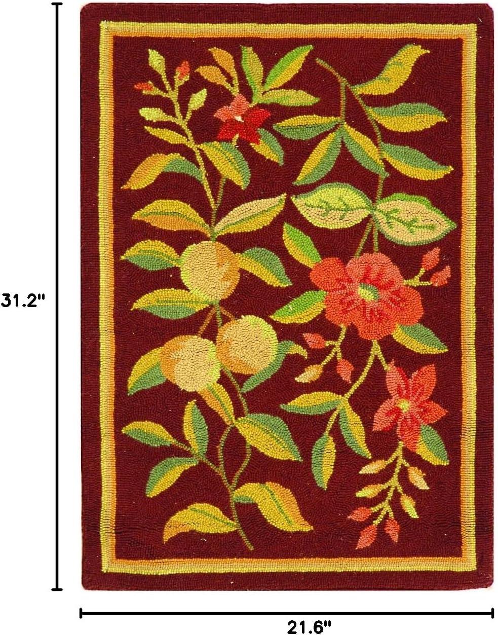 Chelsea HK210 Hand Hooked Accent Rug - Burgundy - 1'8"x2'6" - Safavieh.