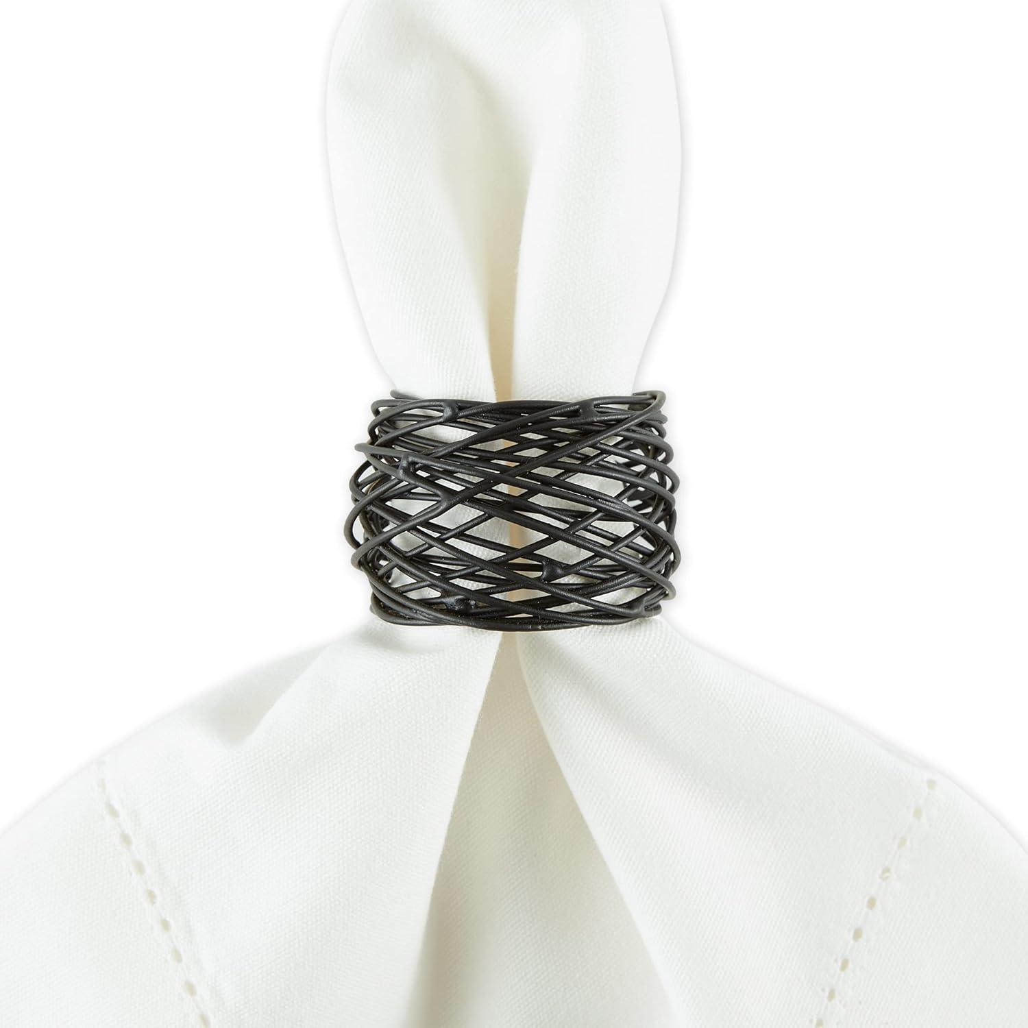 Birdnest Black Napkin Ring (Set of 6)