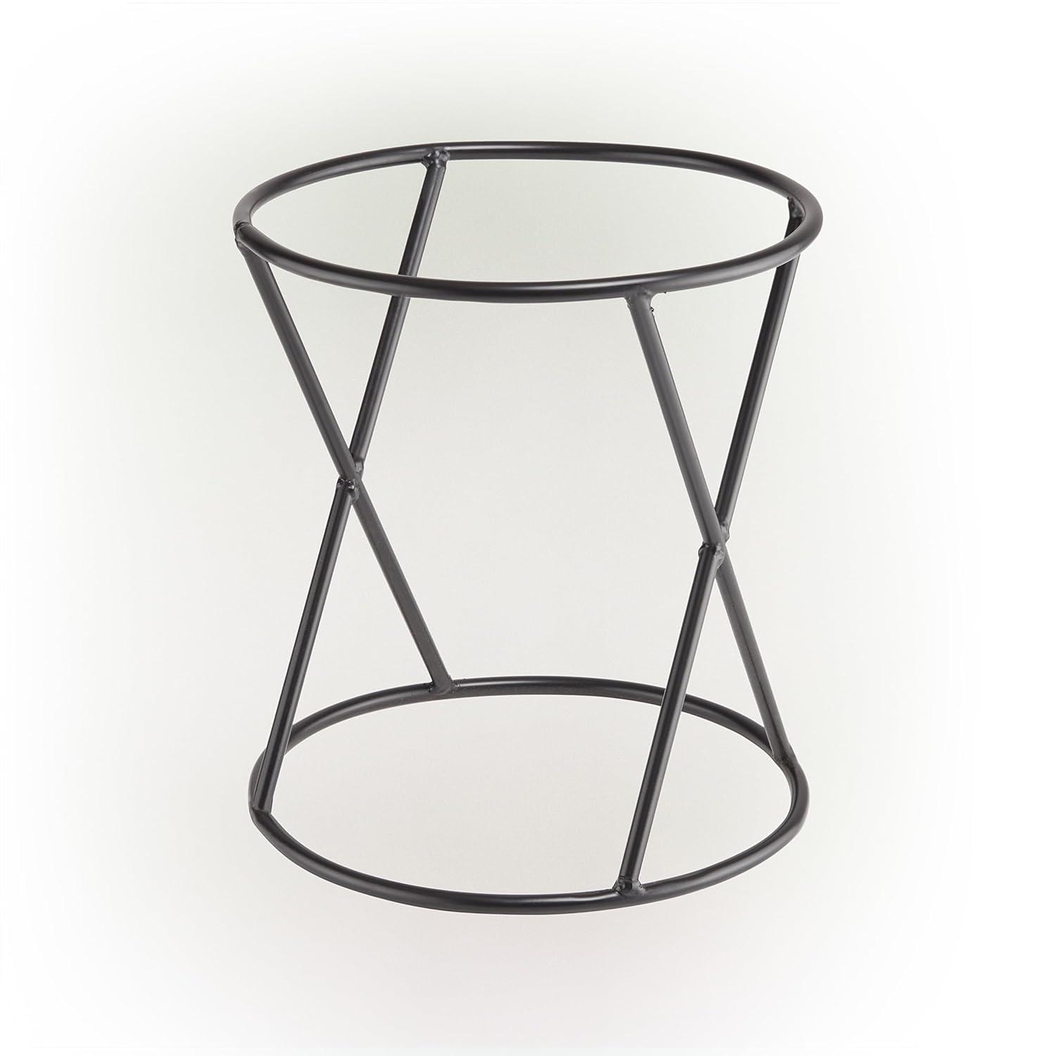 Alpine Corporation 10" x 11" Metal Gazing Globe Display Stand, Black