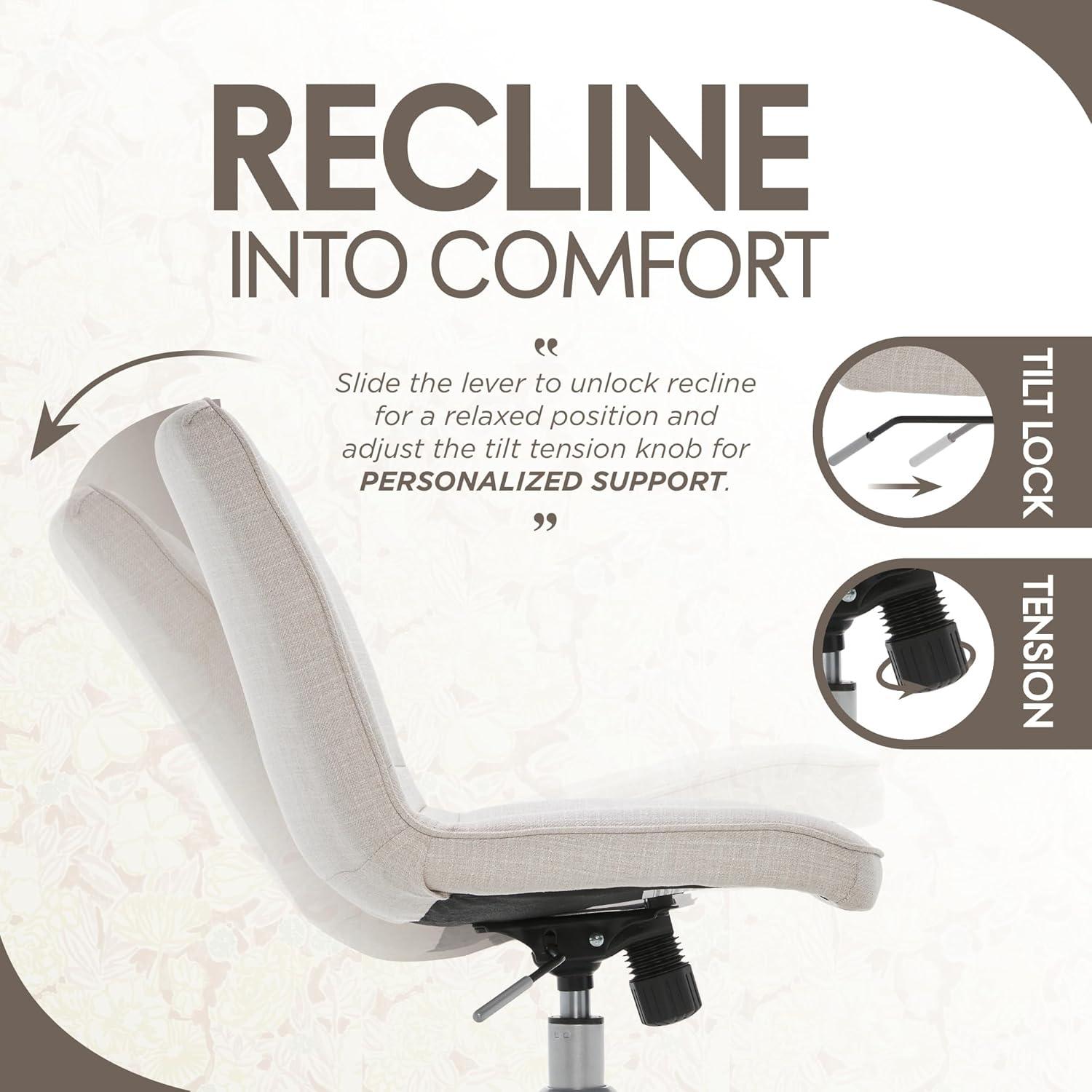 Adelaide Task Chair French Ivory - Adore Decor: Sturdy, Swivel, Adjustable Height, Metal Legs