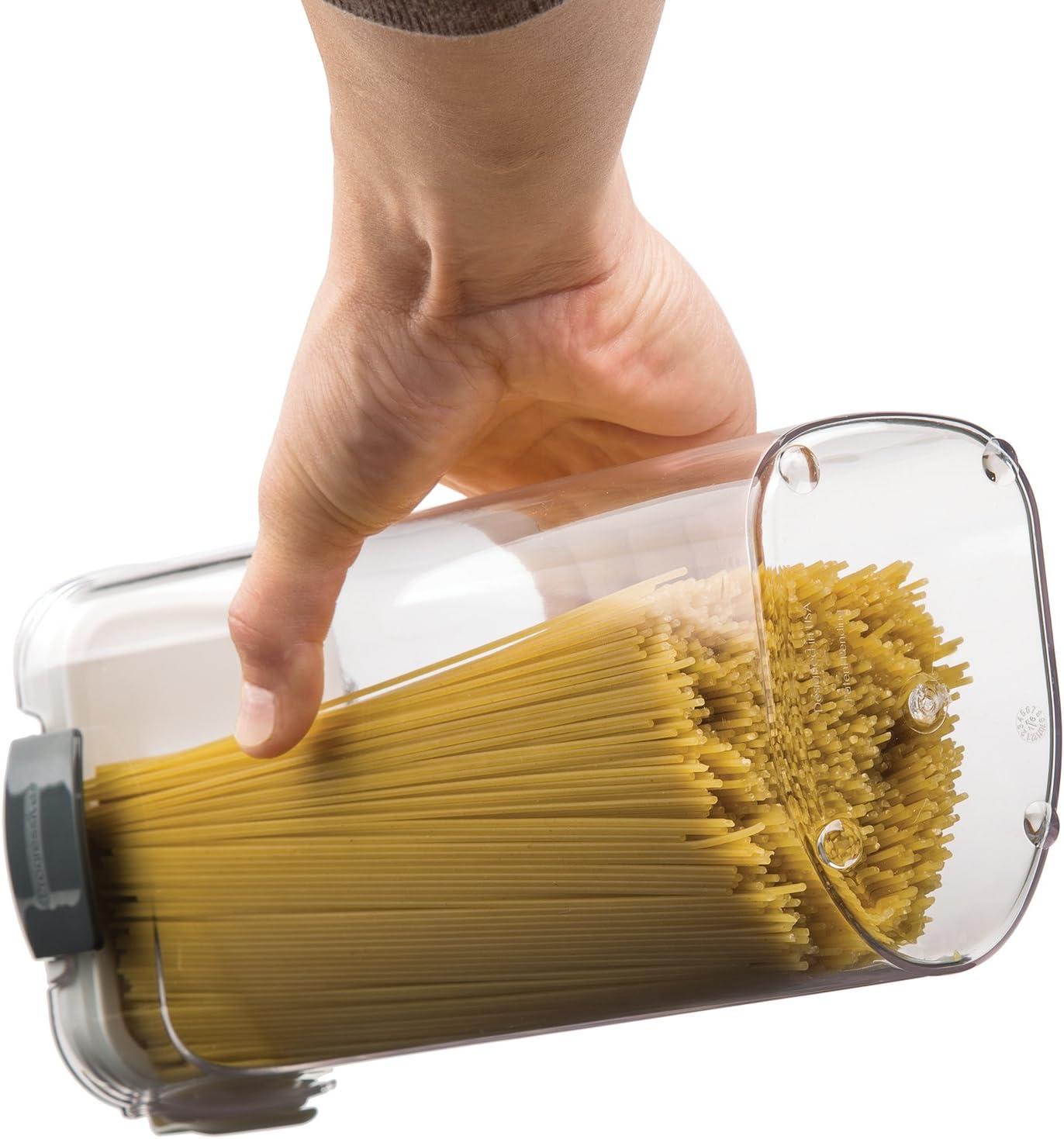 Prepworks 2.4qt Pasta ProKeeper: BPA-Free Pasta Storage & Organizer, Dishwasher-Safe, Clear/White/Gray