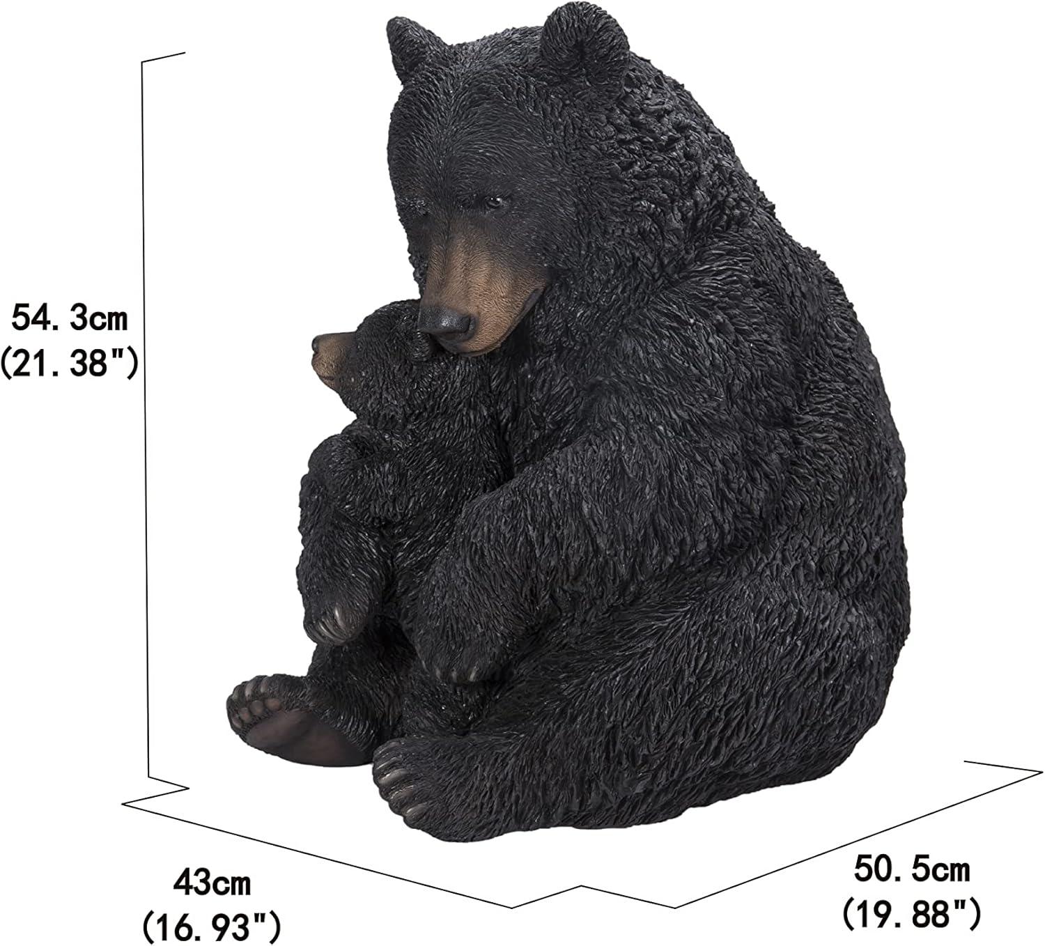 Hi-Line Gift Ltd. Bear Mother and Child Embracing Statue