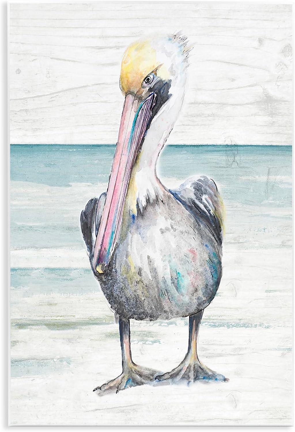 Stupell Industries " Pelican Bird Standing Beach Sand Grain Pattern " by Patricia Pinto
