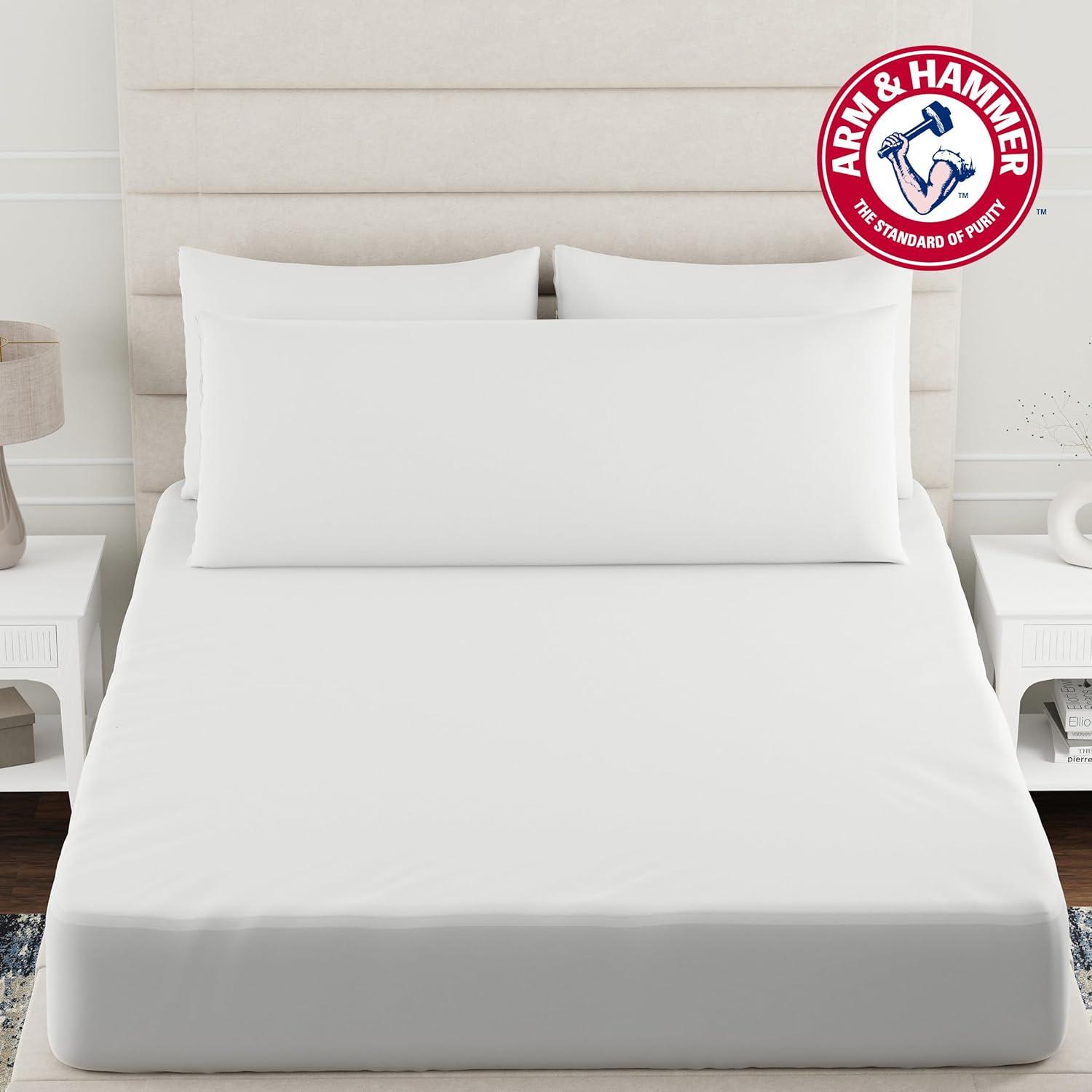 Arm & Hammer 20"x54" Cooling Comfort Zippered Body Pillow Cover White