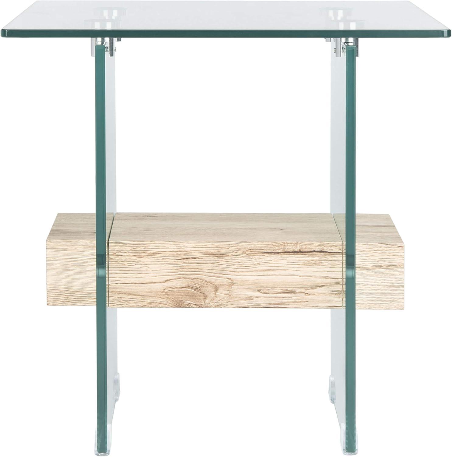Kayley Accent Table - Glass/Natural Shelf - Safavieh.