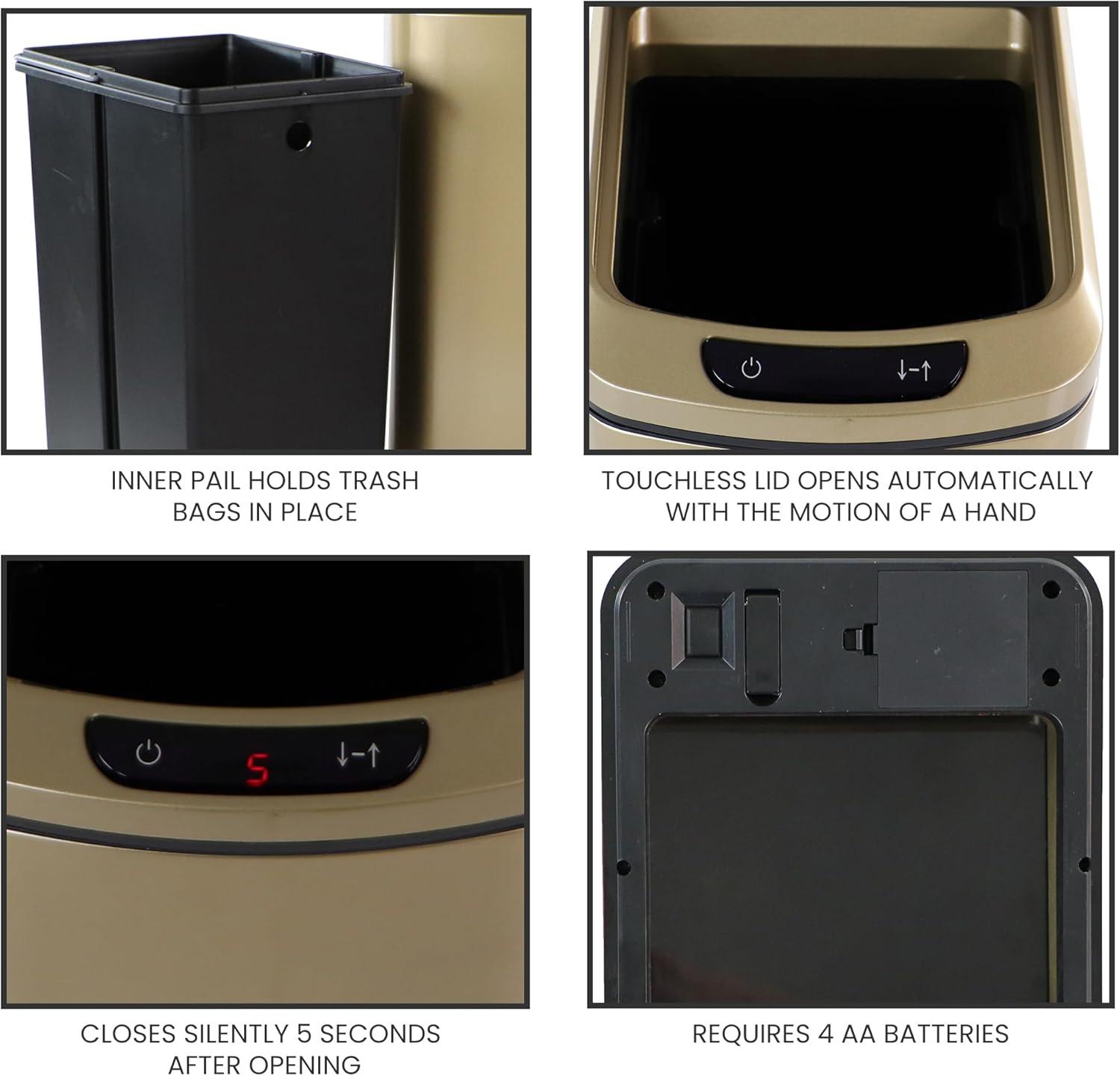 Hanover Steel Motion Sensor Waste Basket - 3.2 Gallons