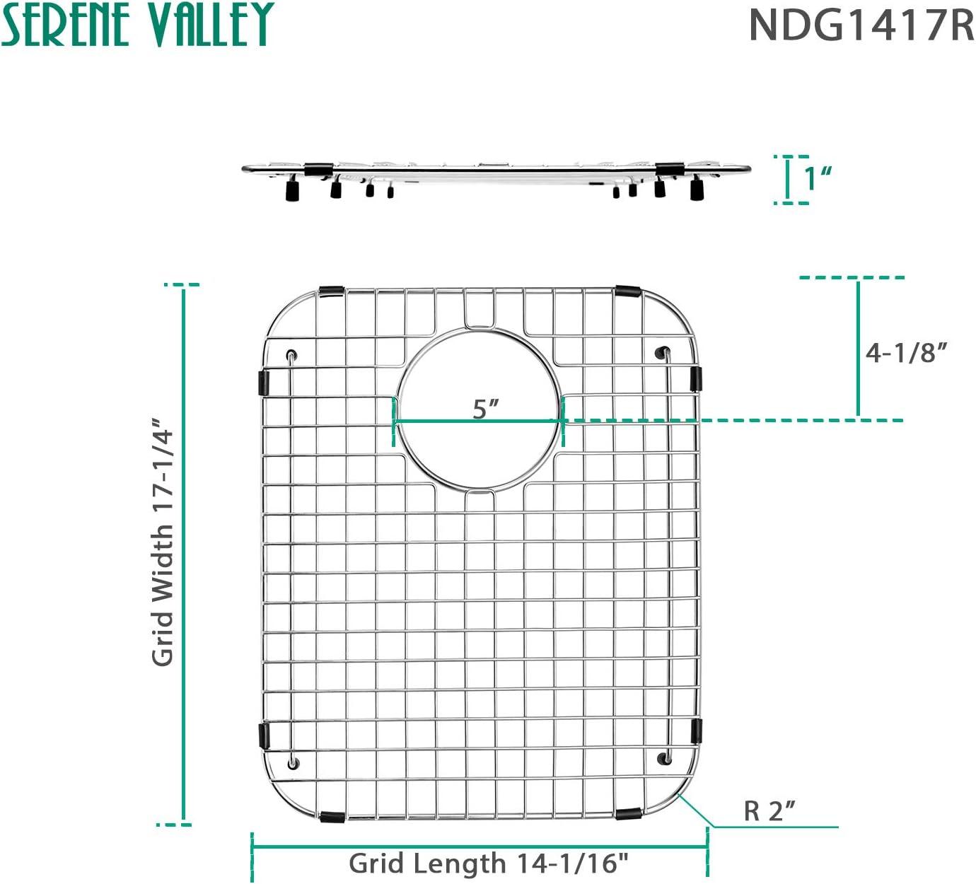 14.06" x 17.17" Stainless Steel Sink Grid with Rear Drain