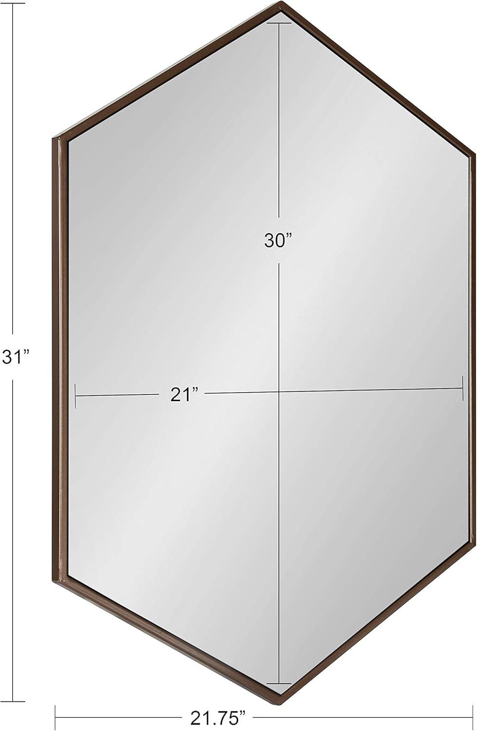 Geometric Bronze Hexagon Full Length Wall Mirror 31"x22"