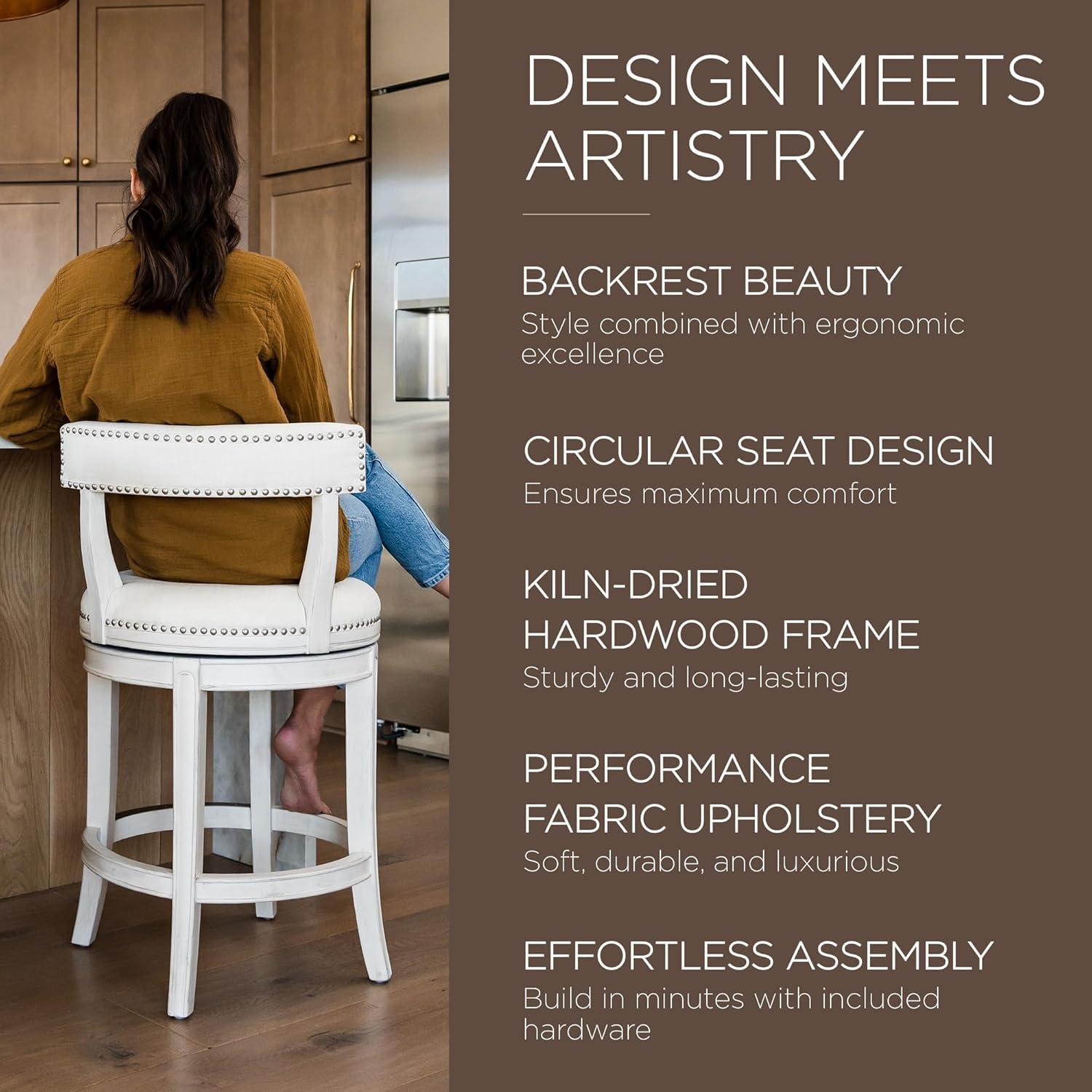 Maven Lane Maven Lane Alexander Stool with Fabric Upholstery