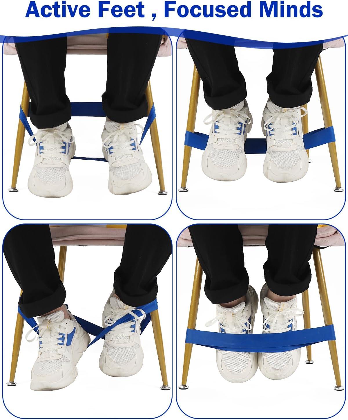 10 Pack Chair Bands for Kids with Fidgety Feet, Classroom Must Haves, Flexible Seating Chair Bands for Sensory Focus, Fidget ADHD Autism School Desks Supplies (Blue)