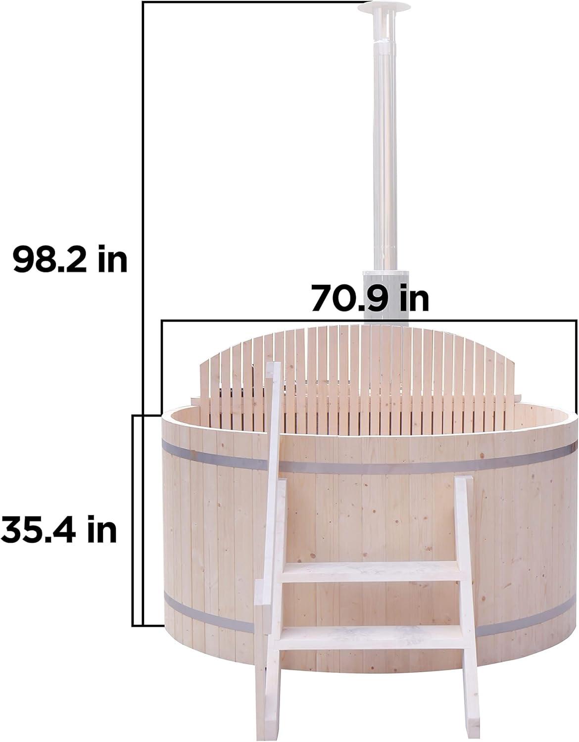 ALEKO Wood-Fired Hot Tub and Ice Bath with Internal Stove – 4-5 Person – Pine