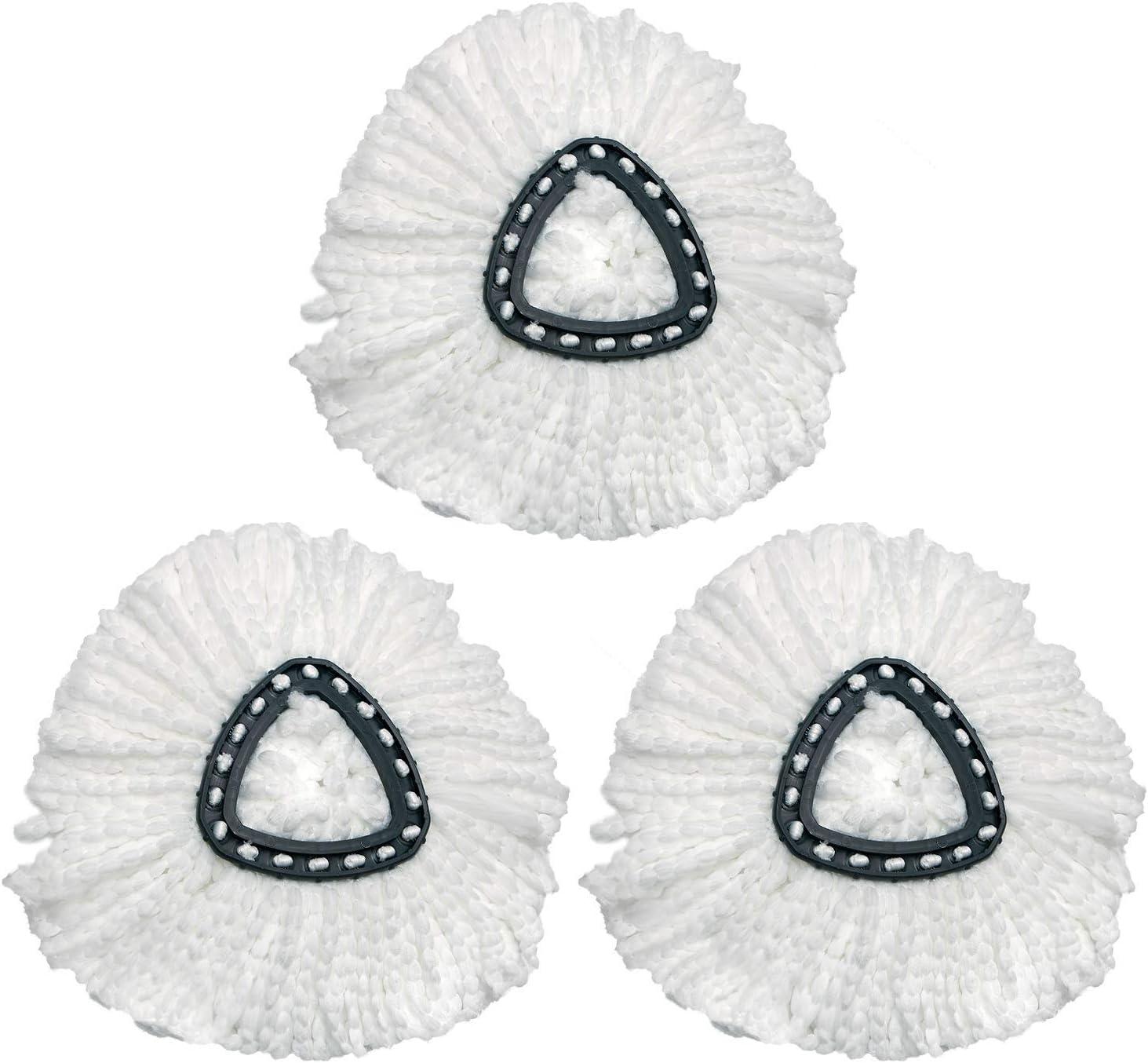 3 Pack Triangle Spin Mop Heads Replacements, Machine Washable Microfiber Spin Mop Refills for Floor Cleaning, Easy to Replace