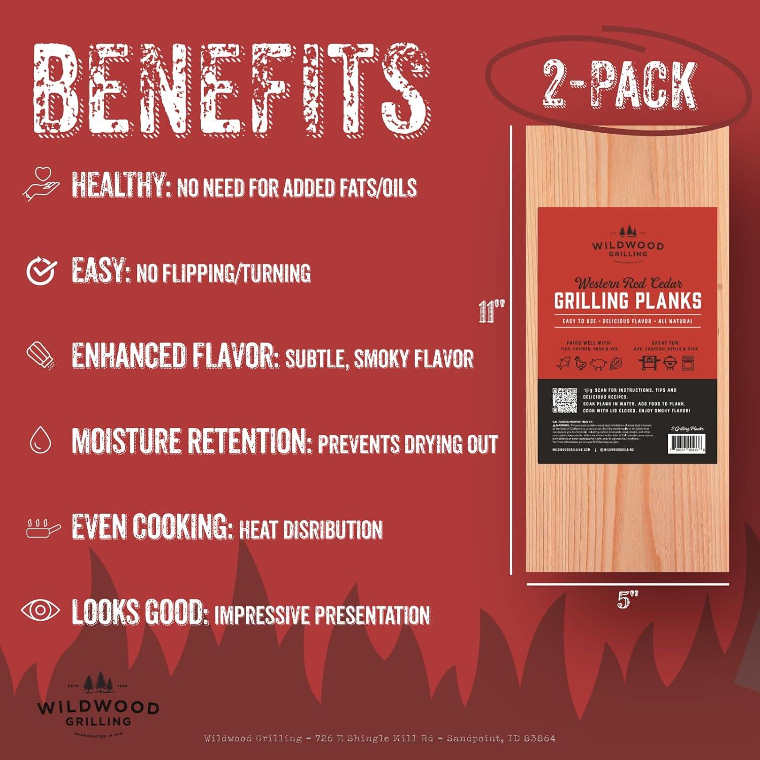 Wildwood Grilling 2pk 11"x5" Signature Cedar Wood Grilling Planks