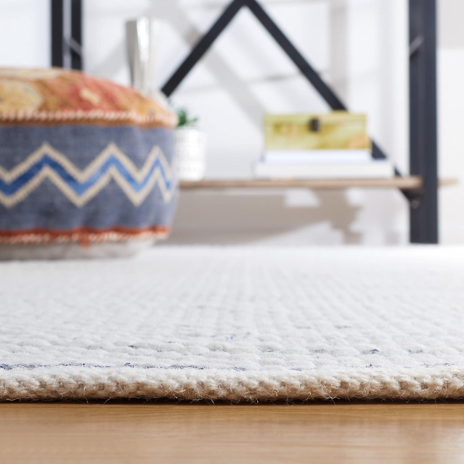 Vermont VRM650 Flat Weave Indoor Area Rug - Navy - 6'x6' - Safavieh