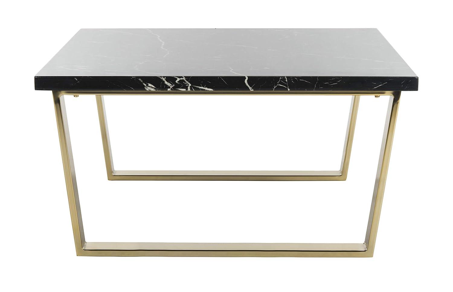 Carmen Square Coffee Table - Black/Brass - Safavieh