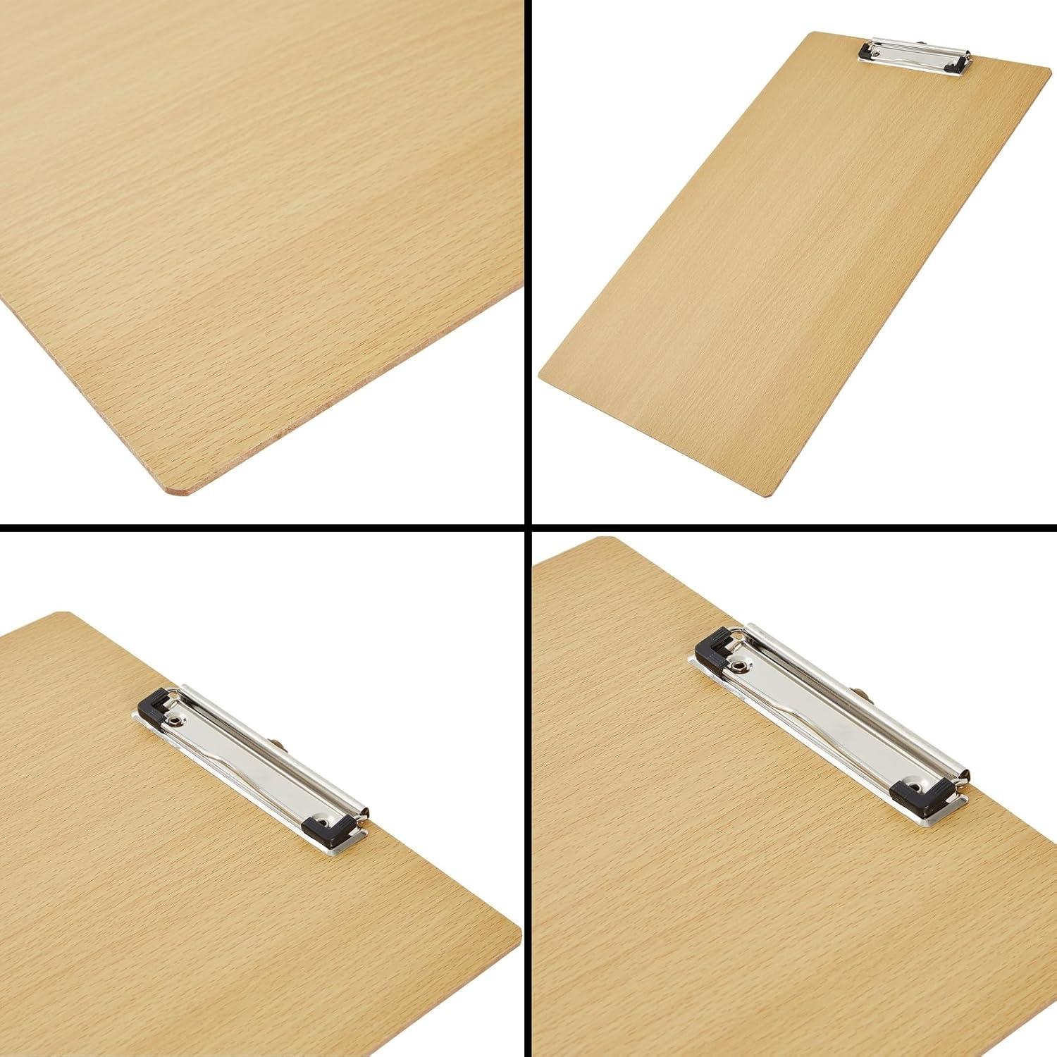 Juvale Extra Large 11x17 Clipboard with Low-Profile Clip, Wooden Vertical Clip Board