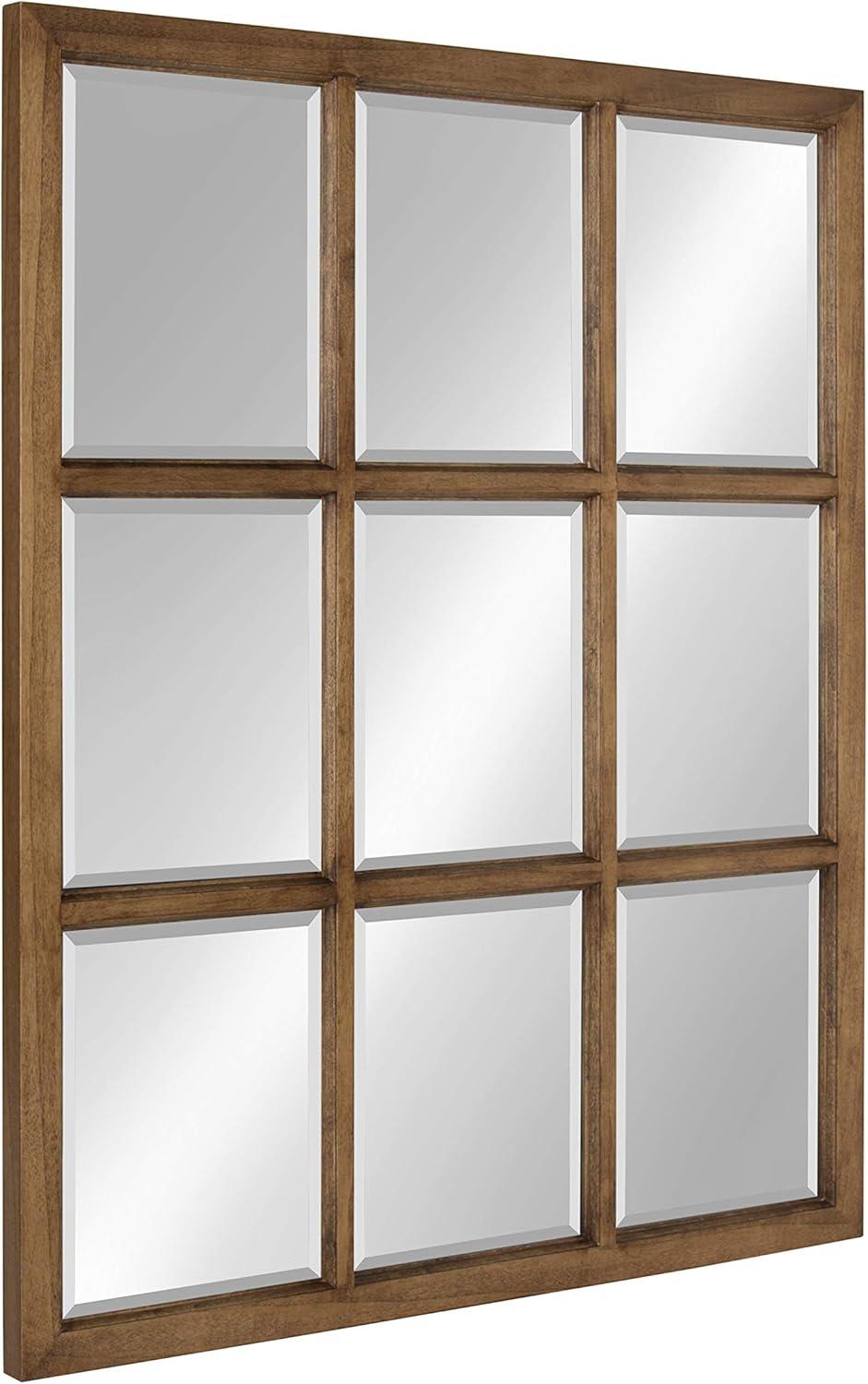26" x 32" Hogan Windowpane Framed Wall Mirror Natural - Kate and Laurel