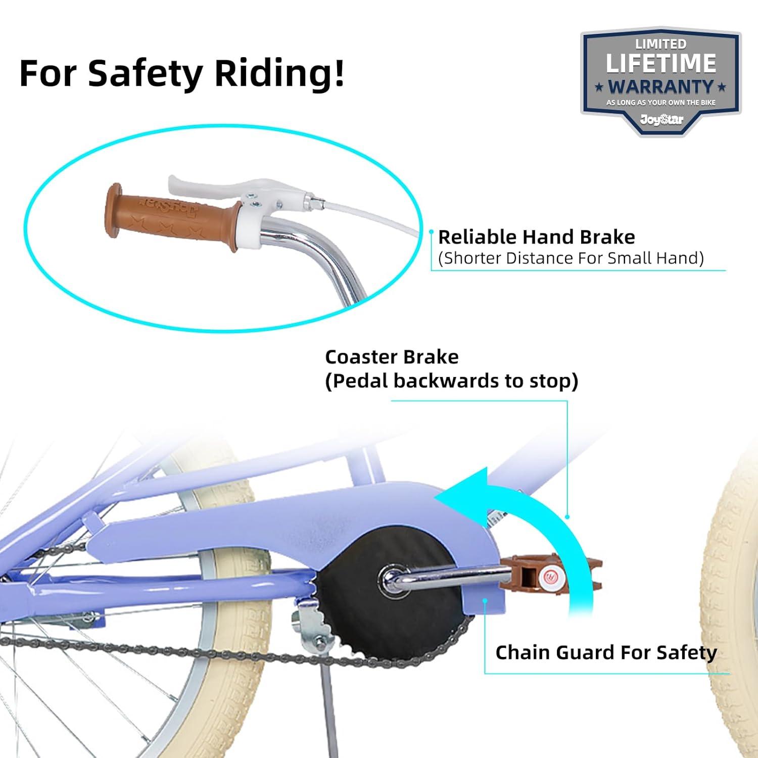 JOYSTAR Girls' 20" Training Wheel Retro Bicycle