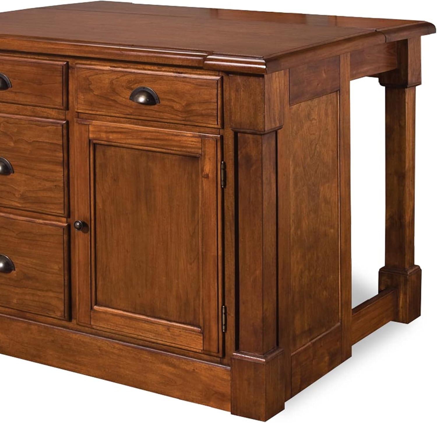 Homestyles Aspen Wood Kitchen Island in Brown