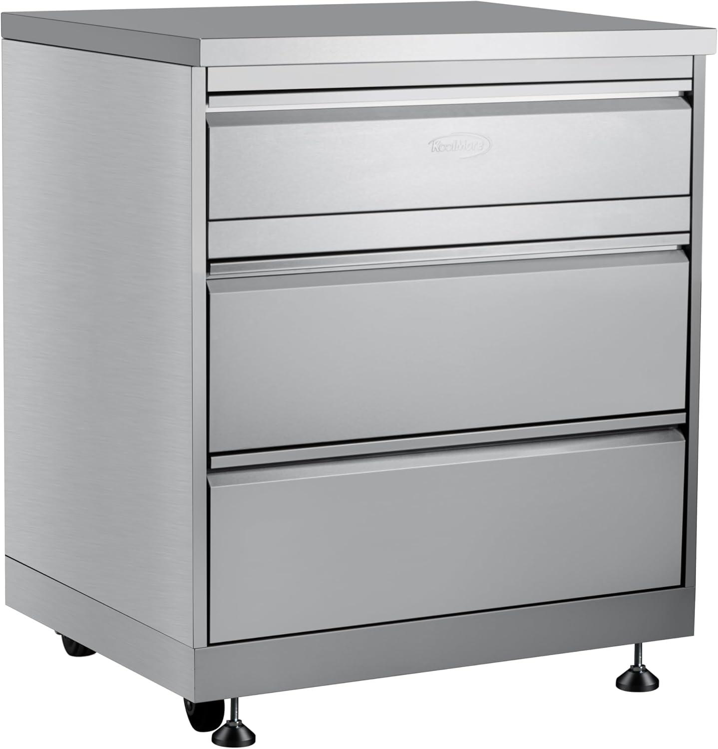 32 in. Stainless-Steel Outdoor Kitchen Cabinet with Three Drawers (KM-OKS-CAB3)