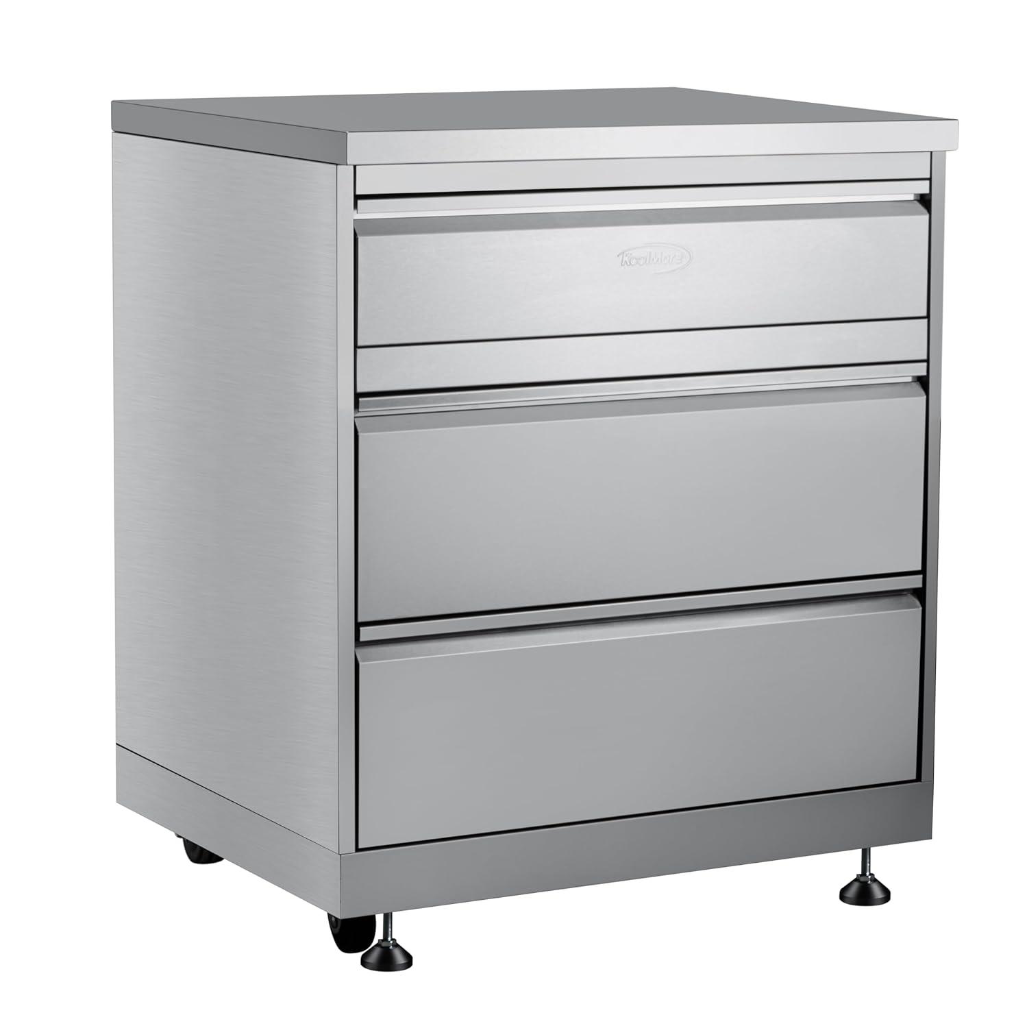 32 in. Stainless-Steel Outdoor Kitchen Cabinet with Three Drawers (KM-OKS-CAB3)