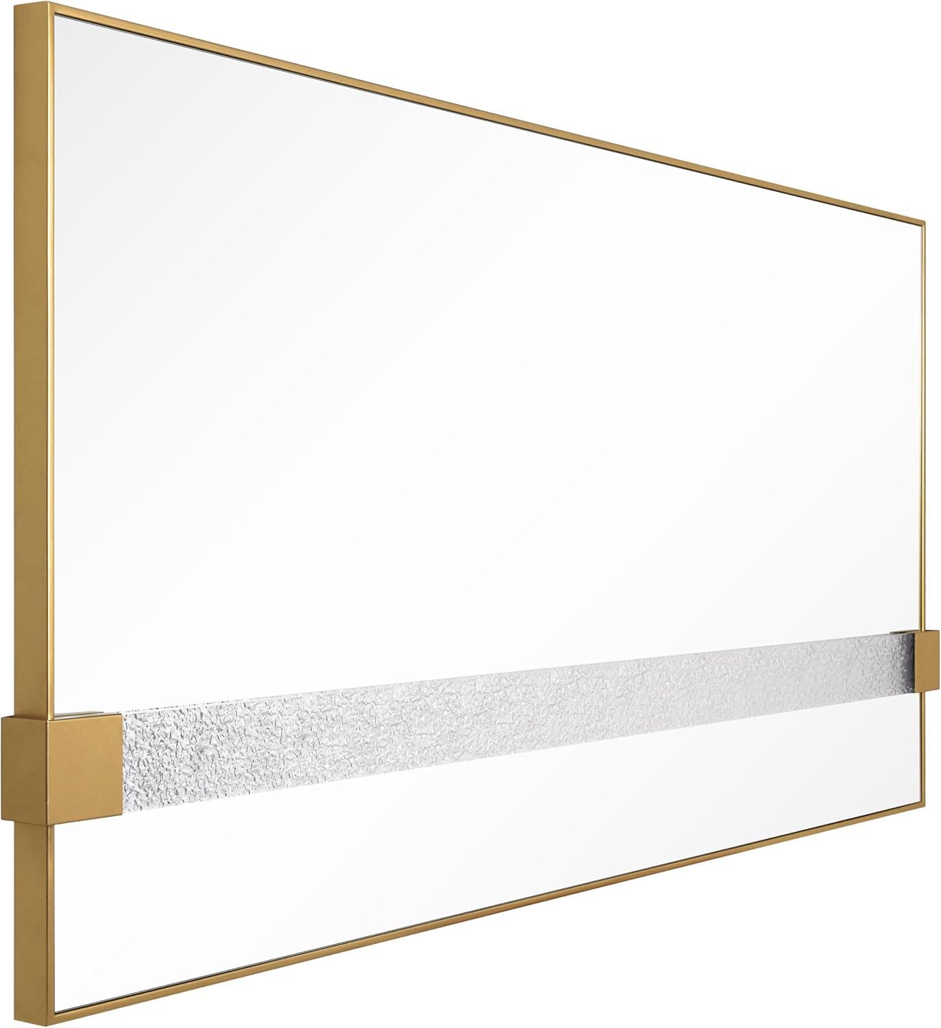 Empire Art Direct "Gleaming Horizon Wall Mirror" 40"x80" with Textured Acrylic Embellished, on Gold Iron Frame