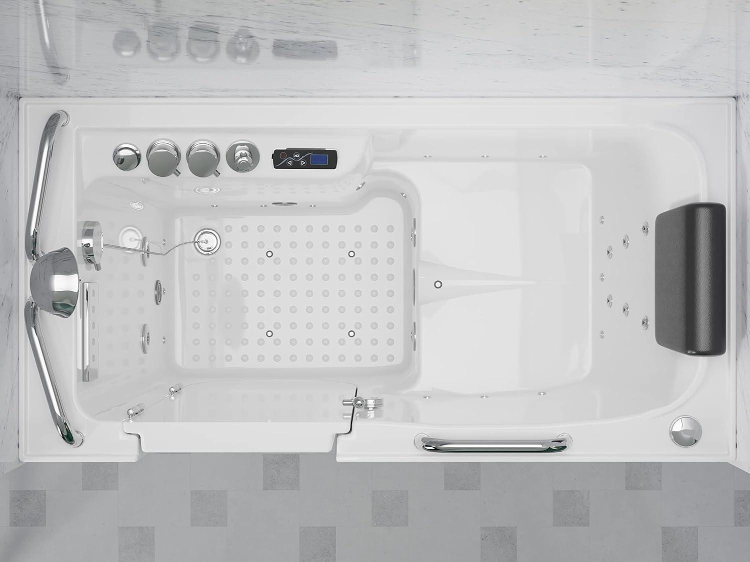 MediSpa 52.5'' x 26.5'' Walk-in Acrylic Bathtub with Faucet