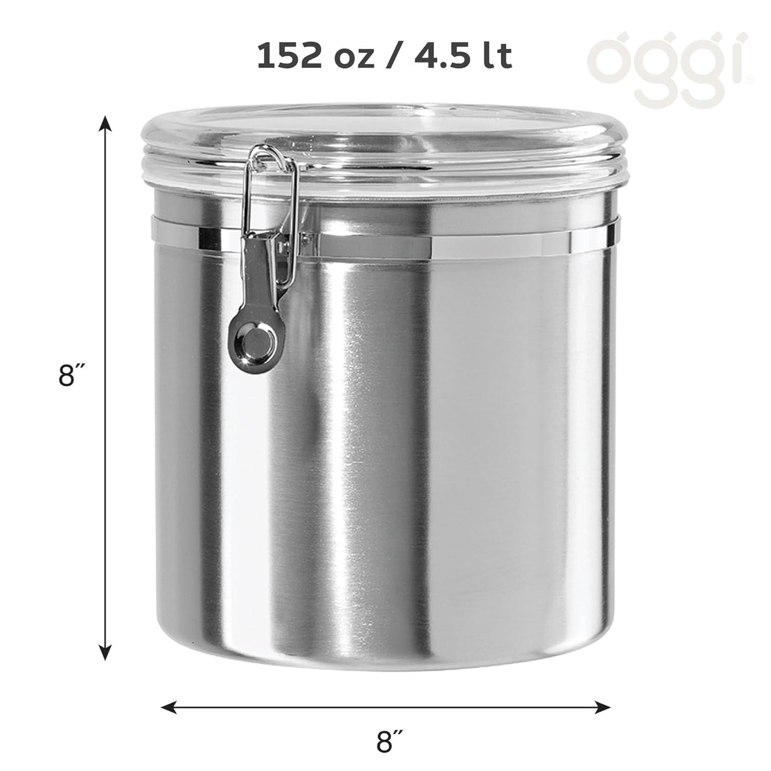 Stainless Steel Clamp Canister w/ Clear Lid