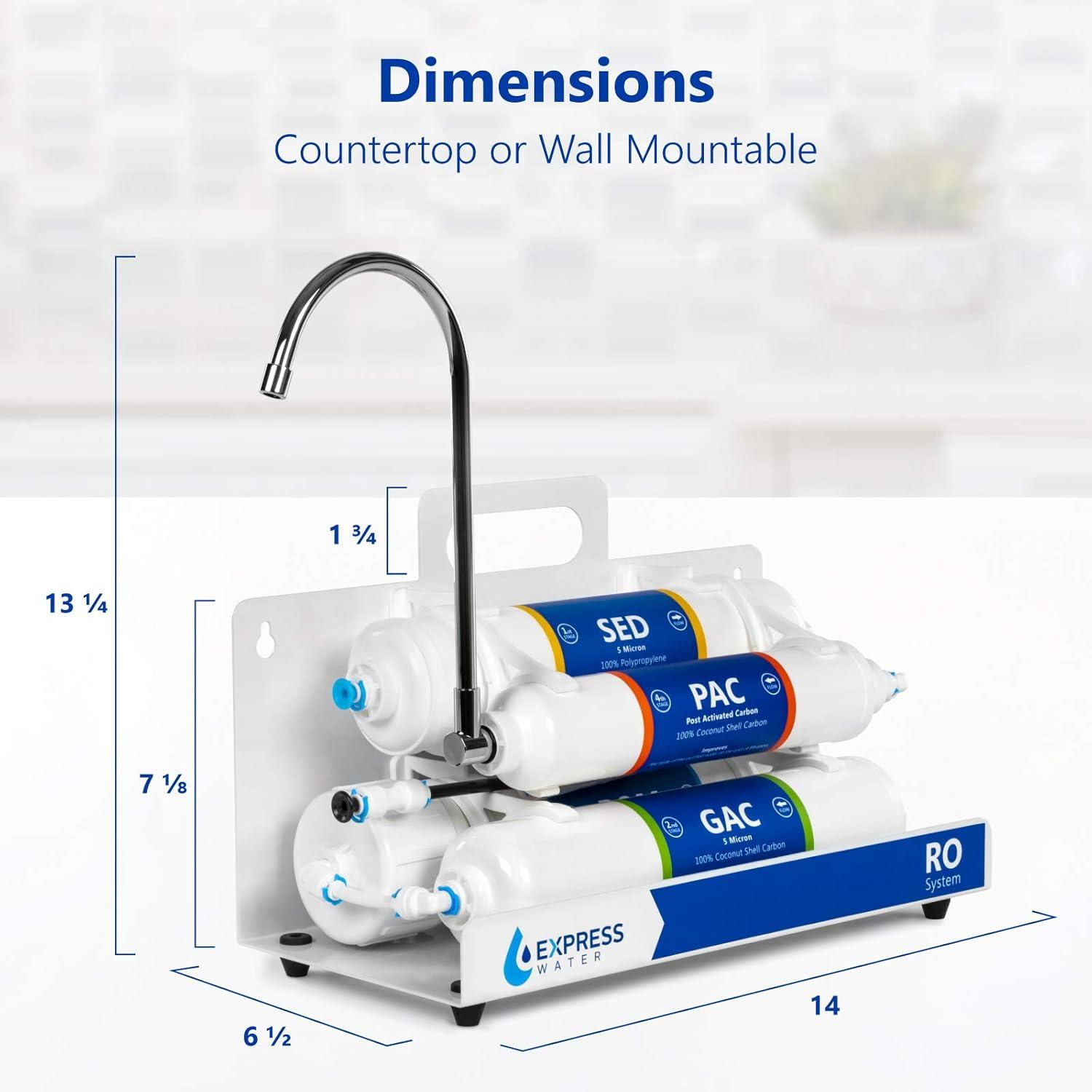 Compact White 4-Stage Under-Sink Reverse Osmosis Water Filter