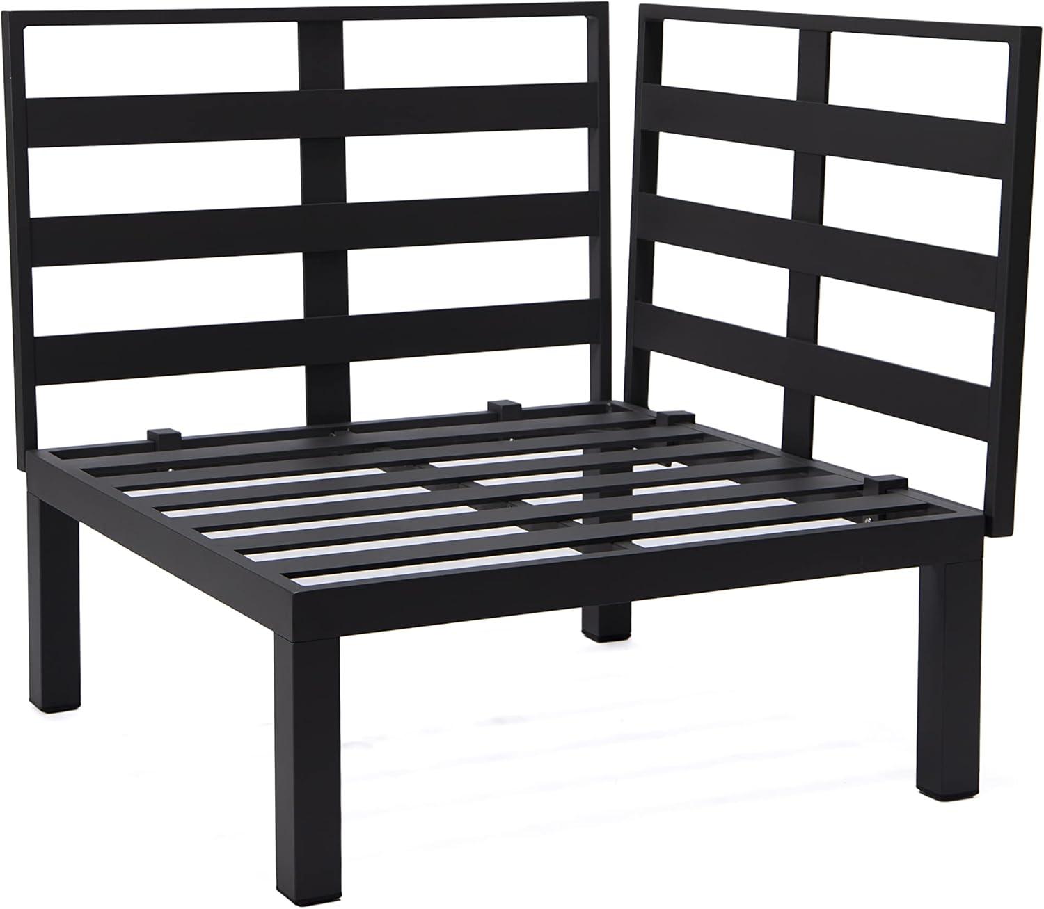 LeisureMod Hamilton 6-Piece Aluminum Patio Conversation Set With Cushions