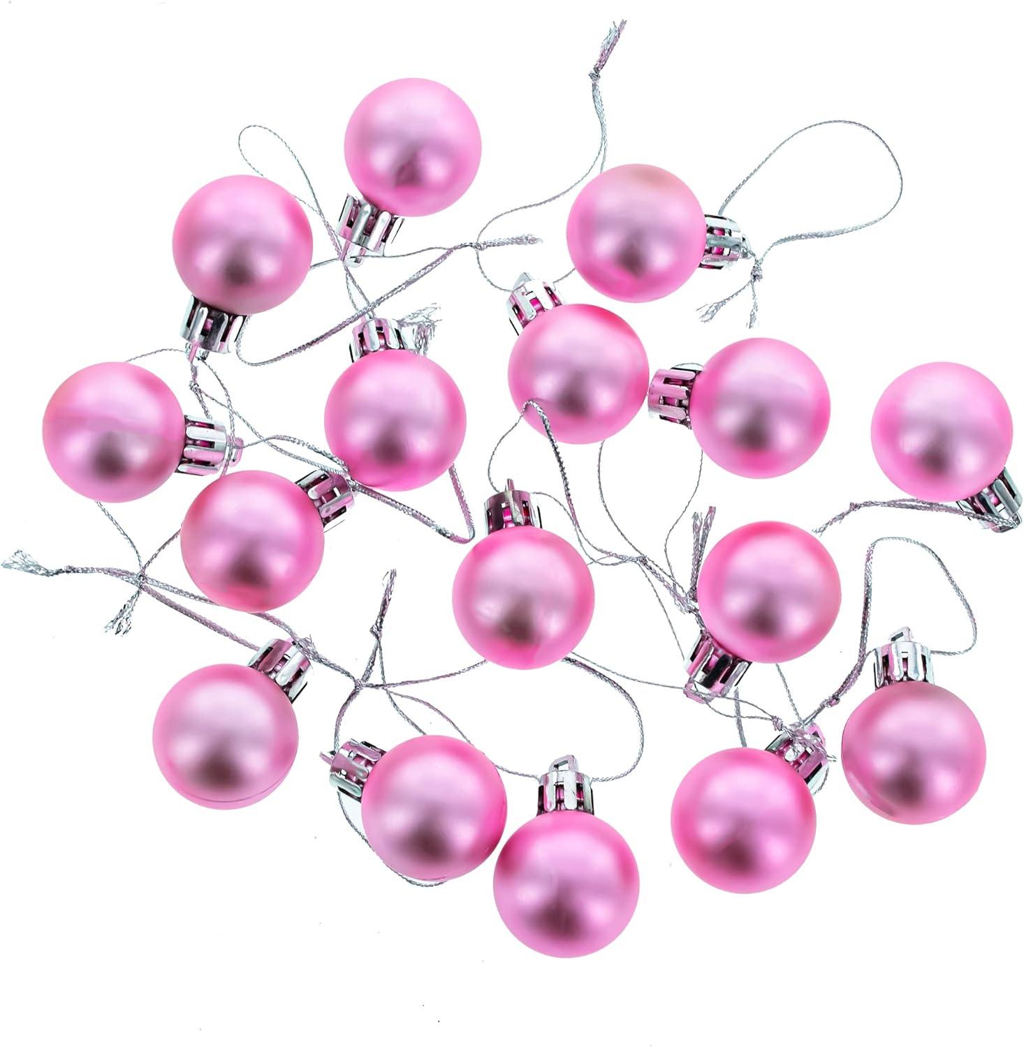 Elegant Set of 40-Piece Pink Ball Christmas Ornaments