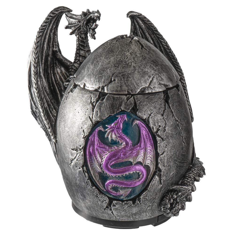 Pacific Giftware Mystical Dragon Egg Shape Aroma Diffusers for Essential Oils 4 Timer Color Changing LED Night Light Auto Off Gothic Fantasy Home Decor